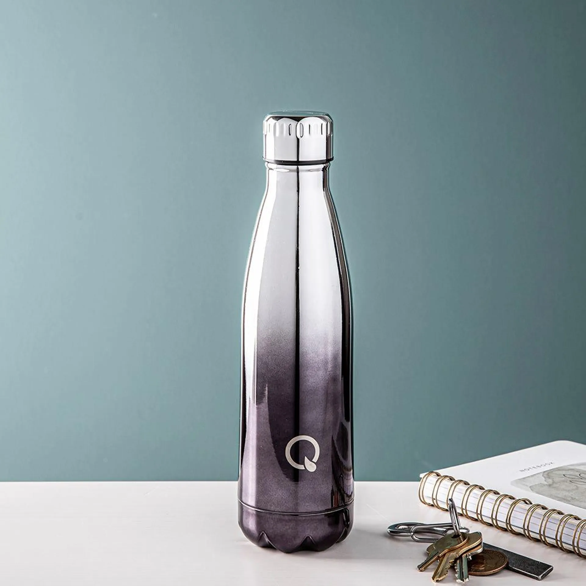 KSP Quench 'Ombre' 500mL Double-Wall Water Bottle (Silver)