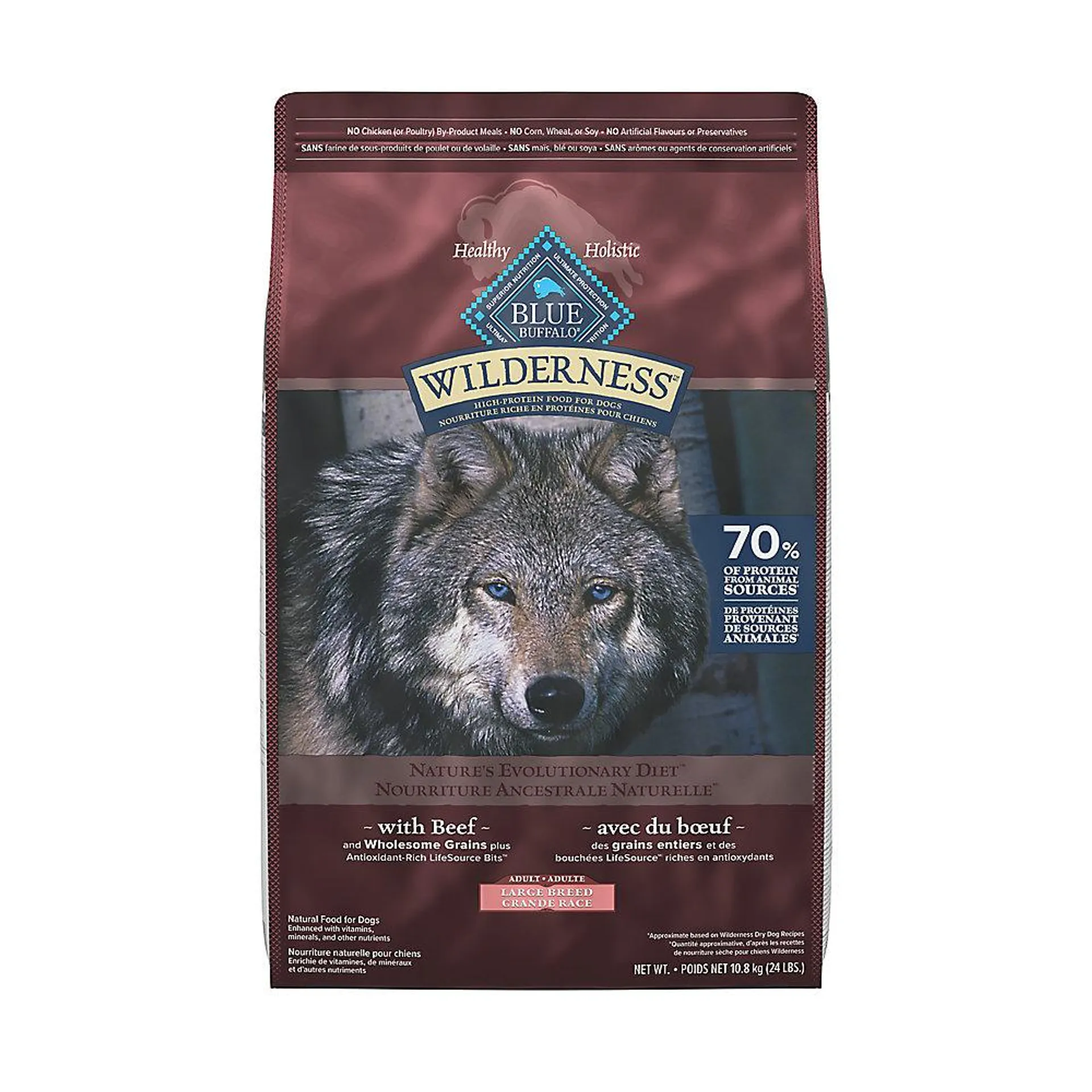 Blue Buffalo Wilderness Adult Large Breed Dog Food - Beef