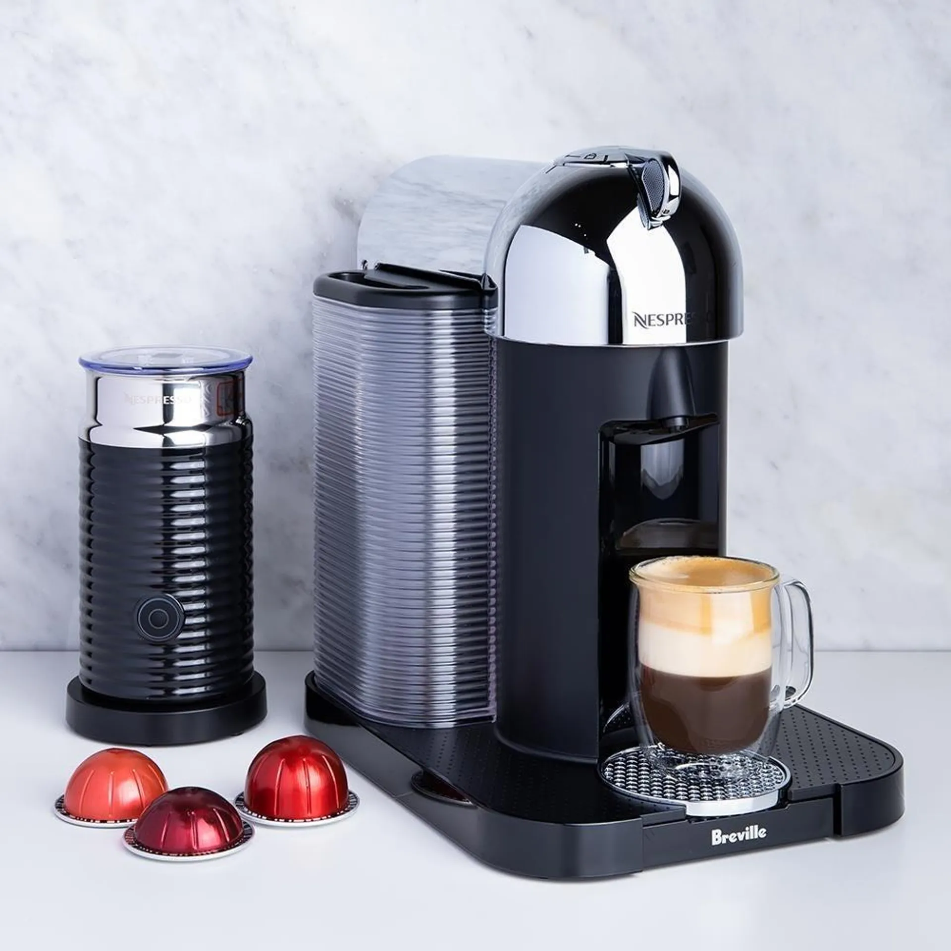 Nespresso VertuoLine Espresso Maker with Milk Frother (Chrome)