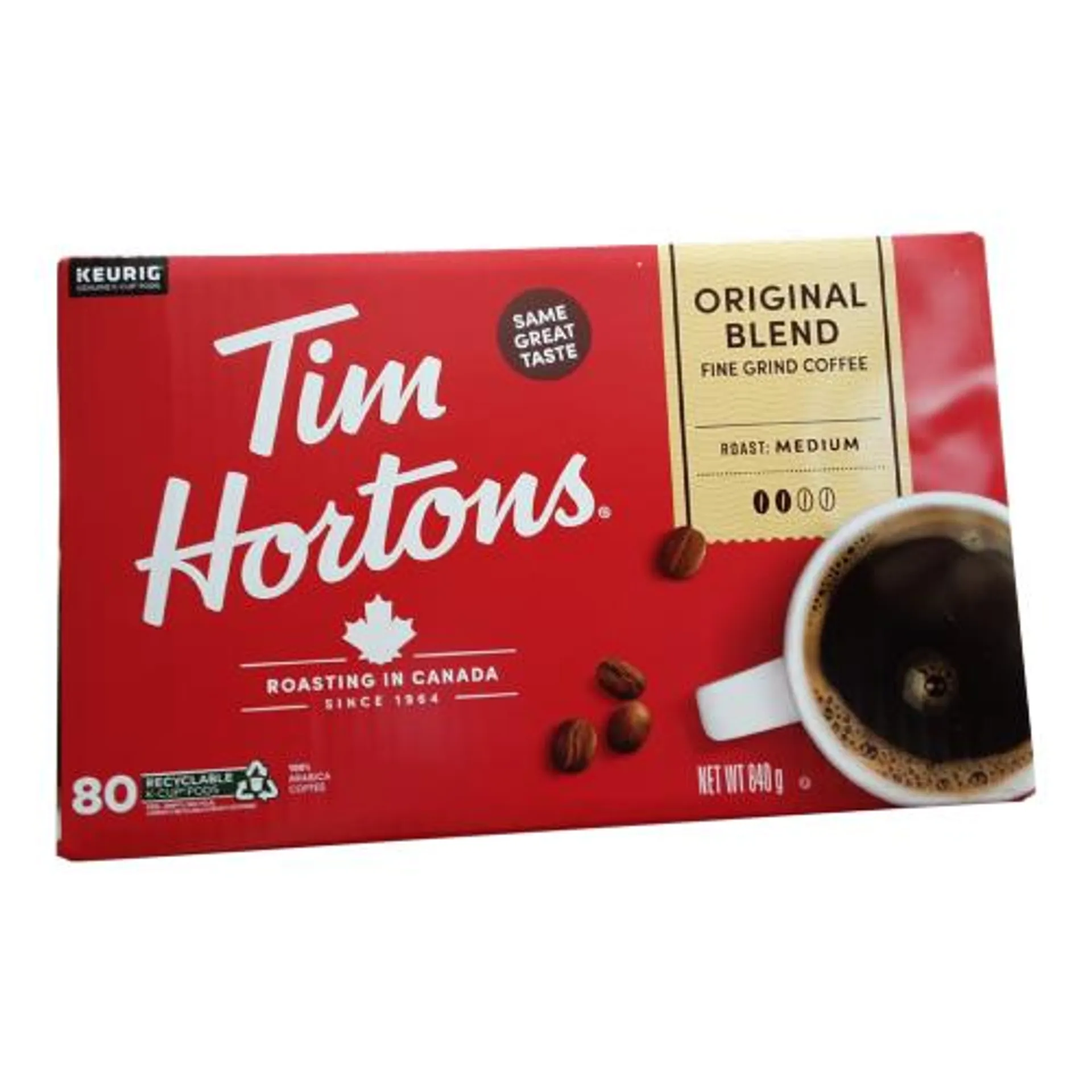 Tim Hortons Original Fine Grind Medium Roast Coffee Pods, 80 ct