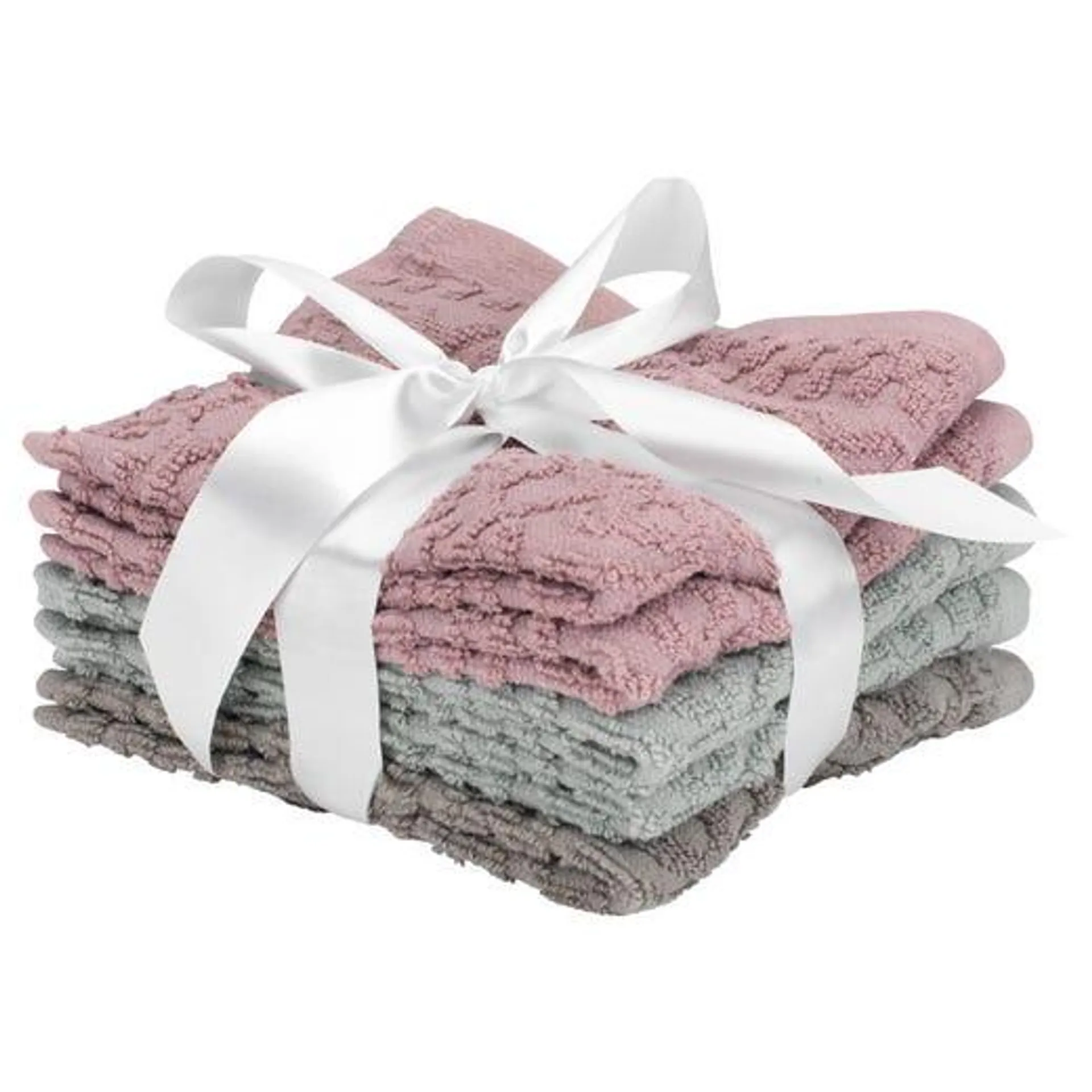 100% Cotton Jacquard Woven Washcloth (Pack of 5)