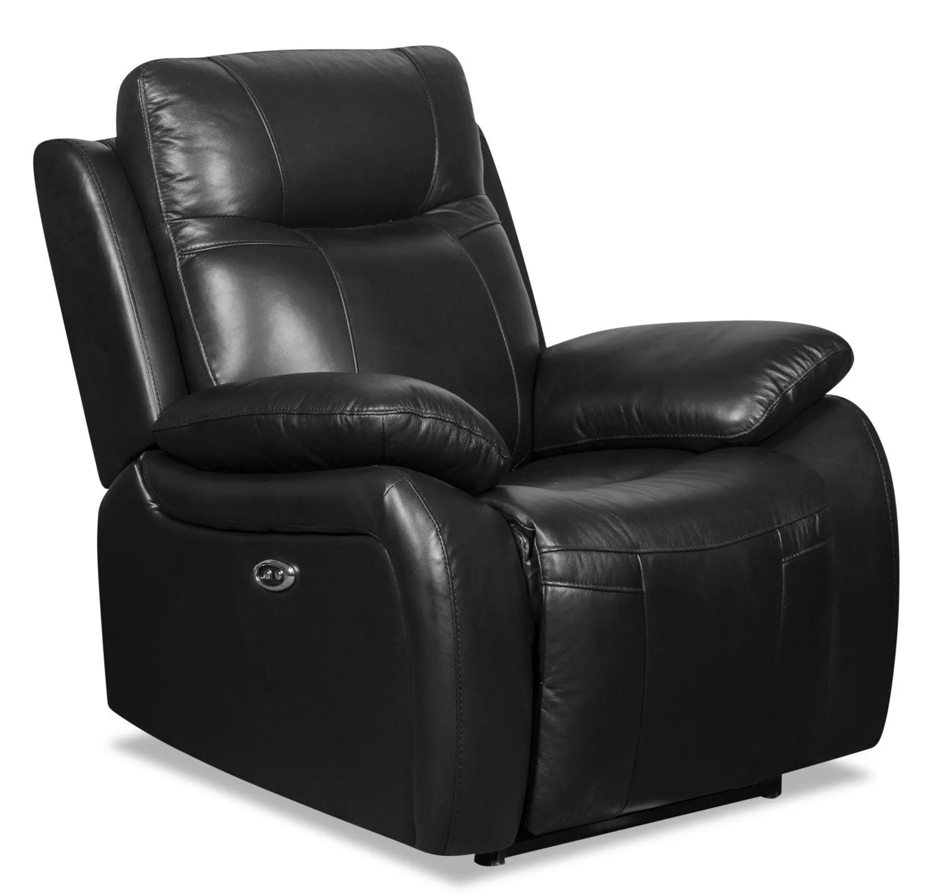 Kora Genuine Leather Power Recliner - Black