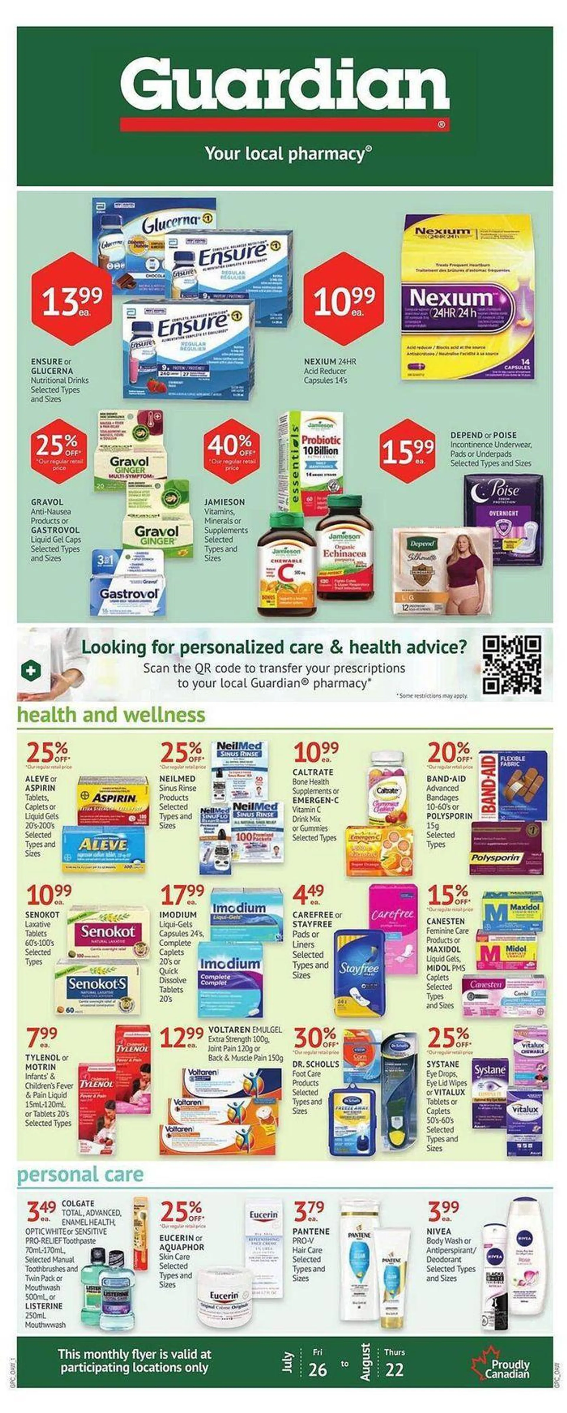 Guardian Pharmacy weekly flyer from July 25 to July 31 2024 - flyer page 1