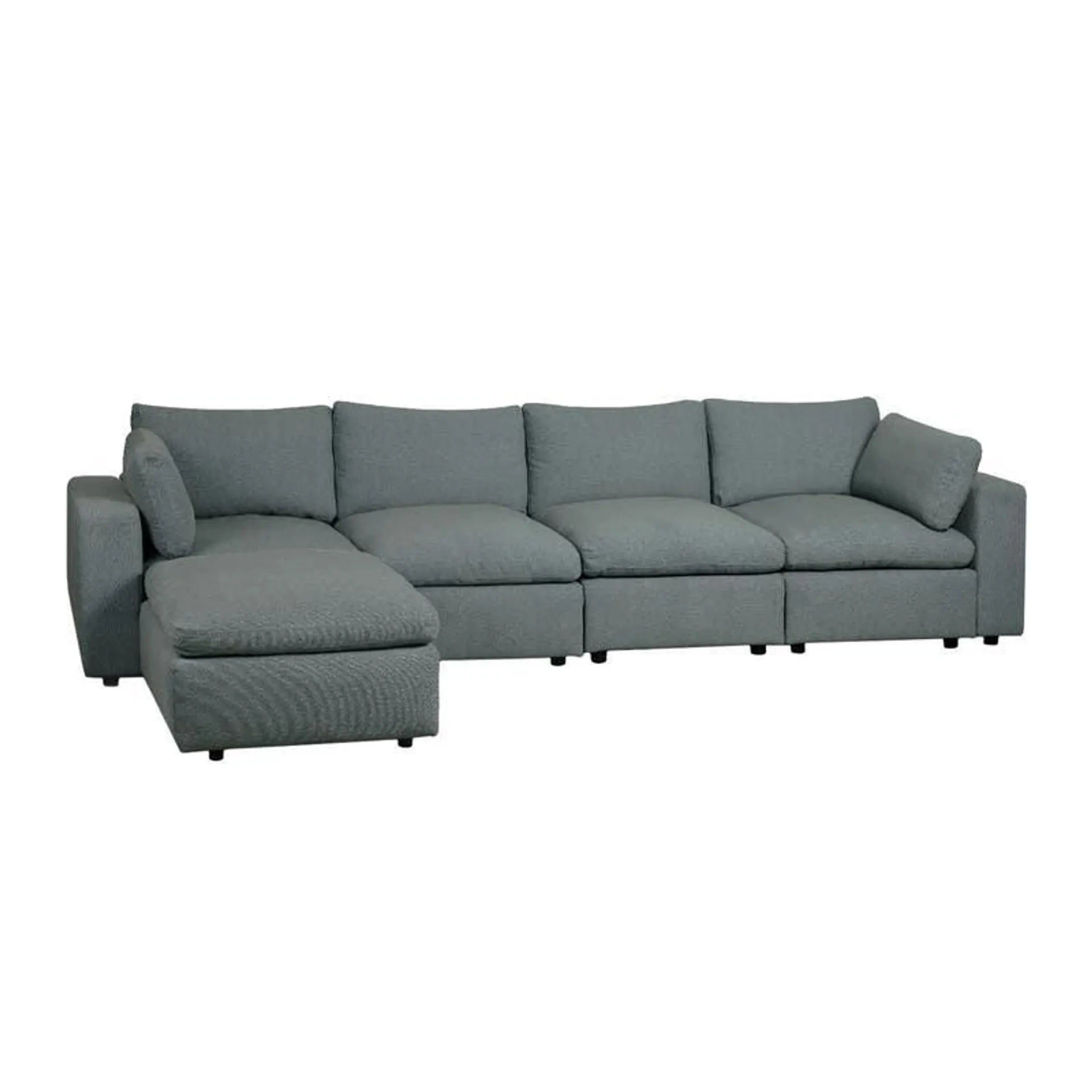 Sofa modulaire avec ottoman gris - 7 mcx