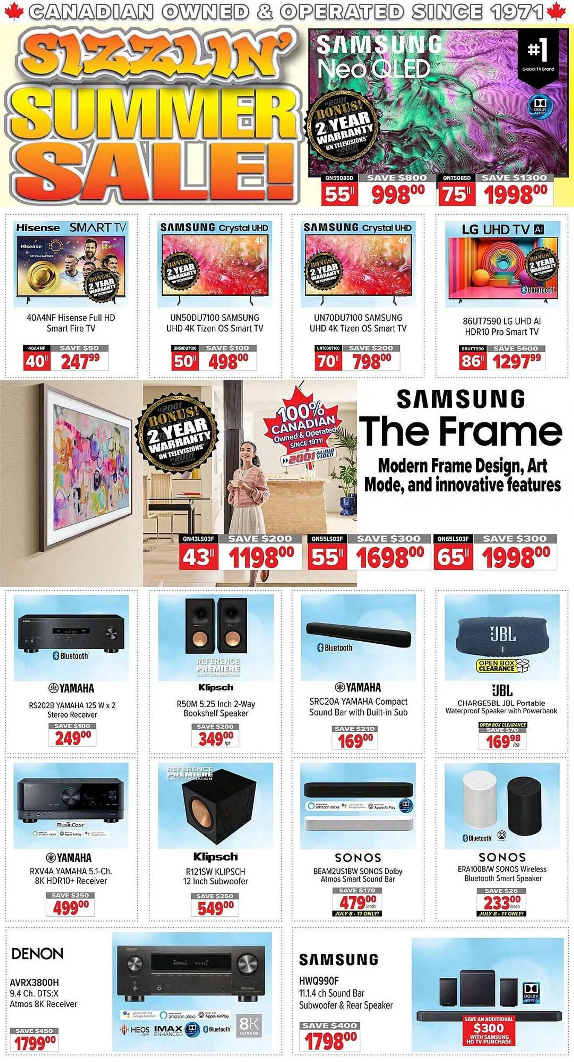 2001 Audio Video flyer from July 4 to July 10 2025 - flyer page 1