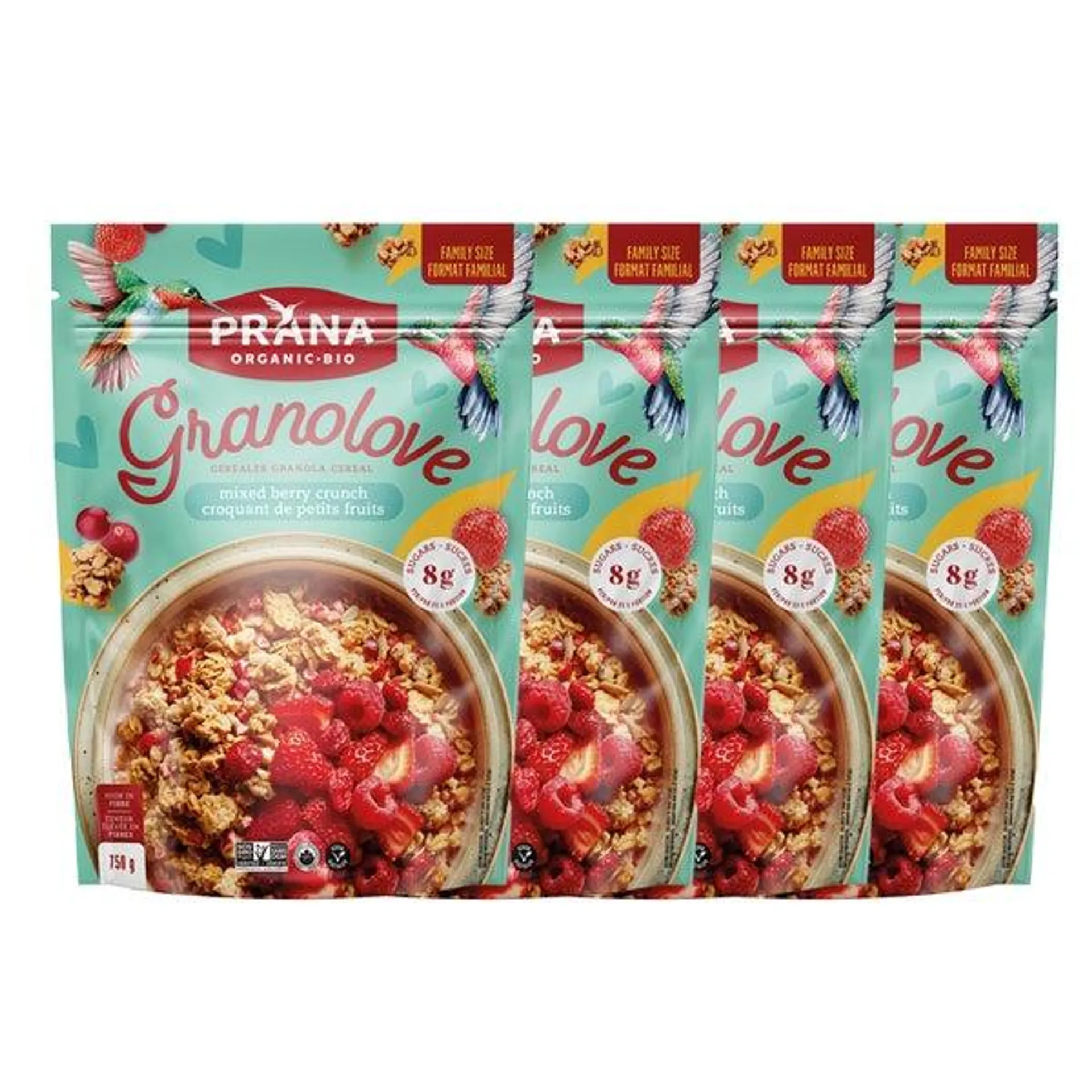 Prana Granolove Organic Granola, 4 × 750 g