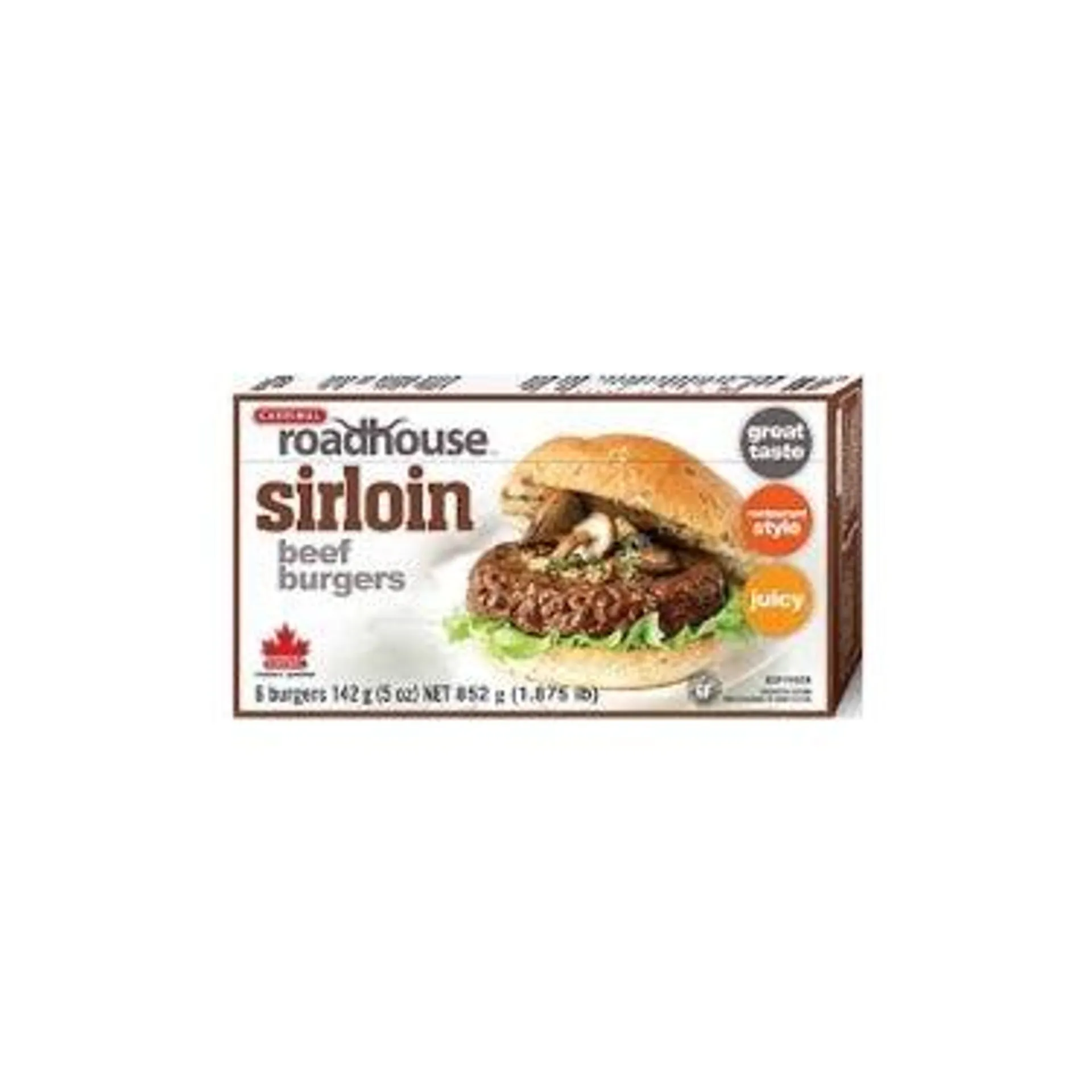 CARDINAL Roadhouse Sirloin Beef Burgers 6pc 852g