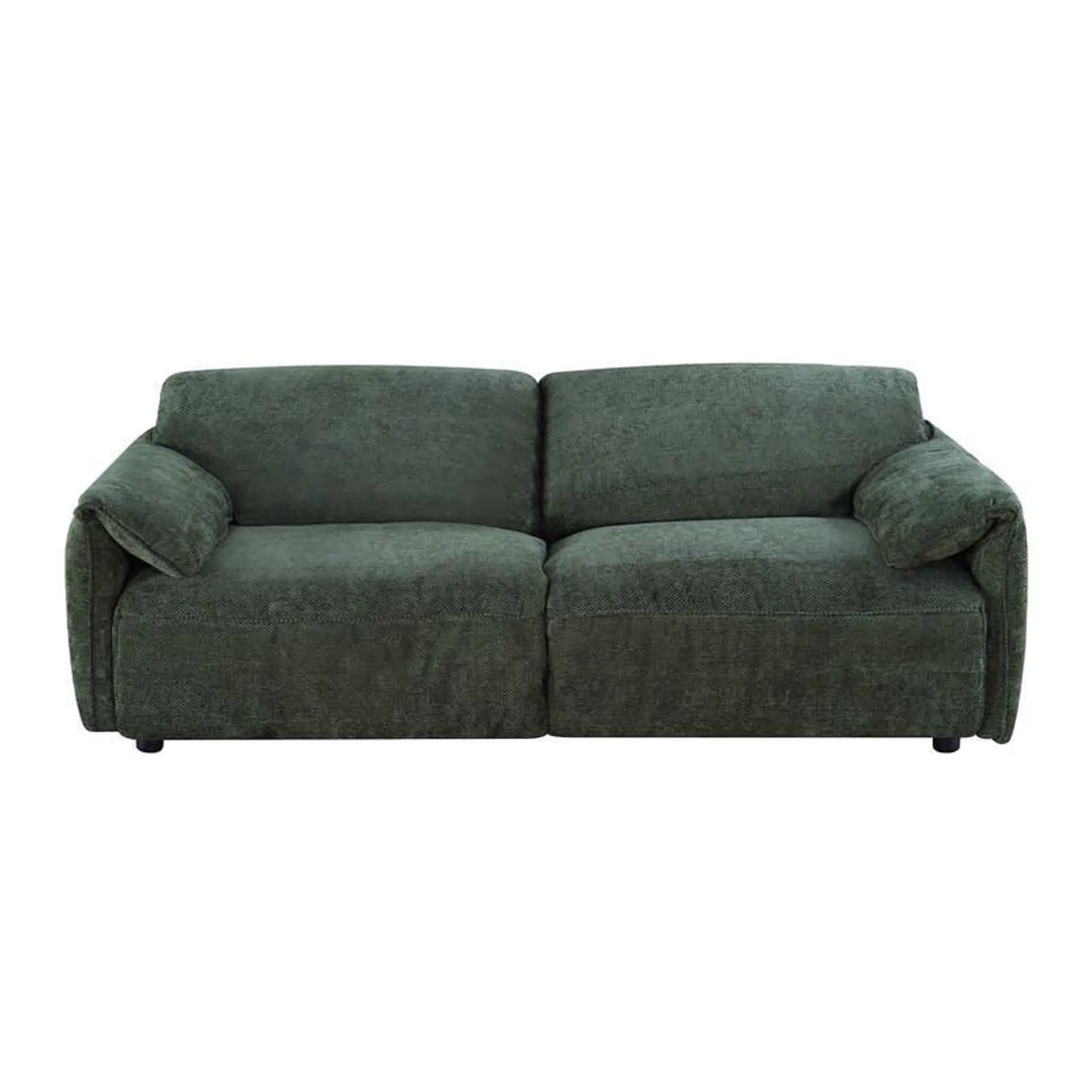Sofa en velours texturé avec plumes - vert foncé