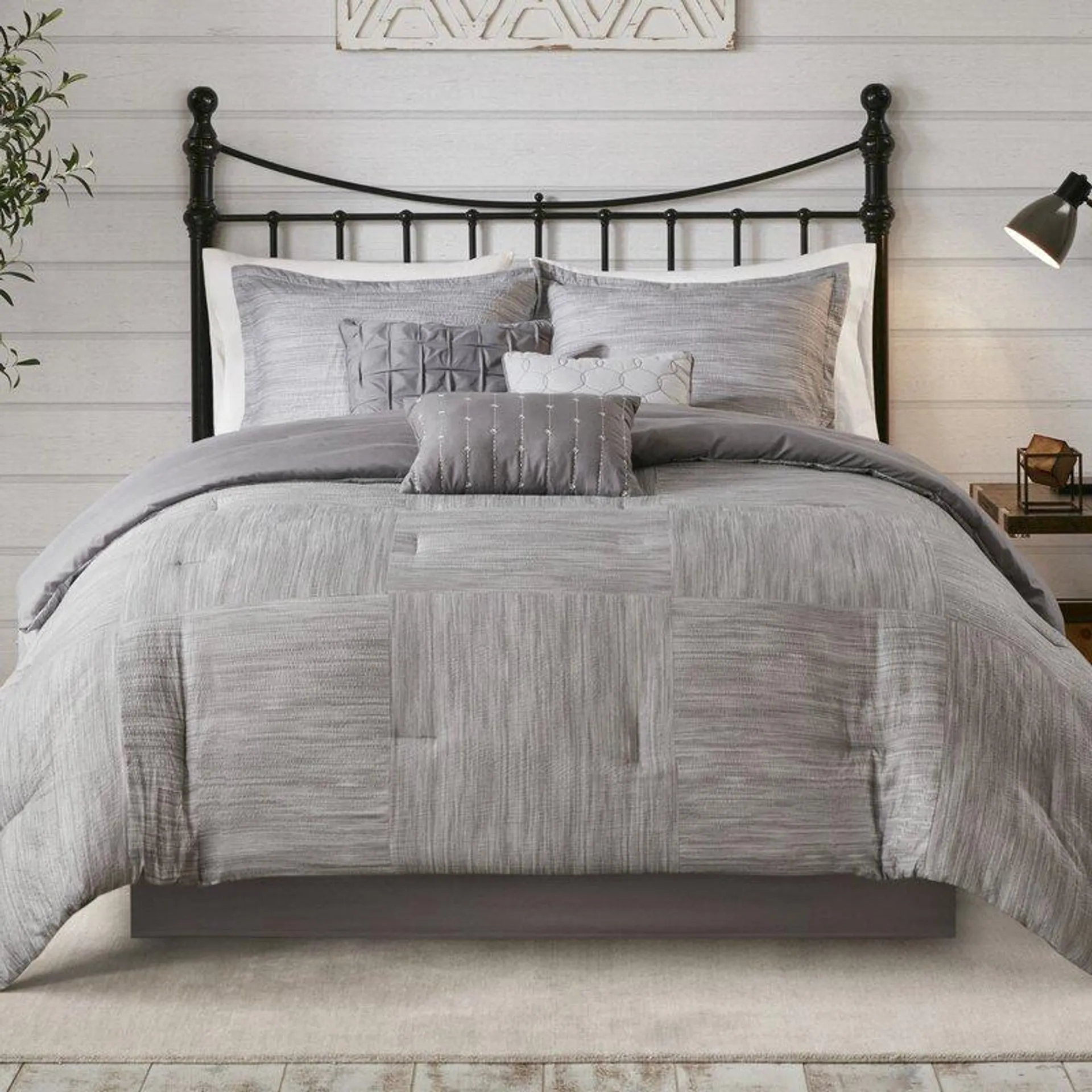 Walter 7 Piece Printed Weave Seersucker Comforter Set