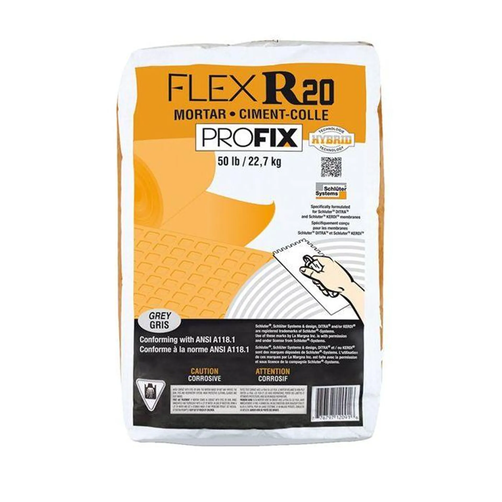 Profix Flex R20 Unmodified Thinset Grey - 22.7KG