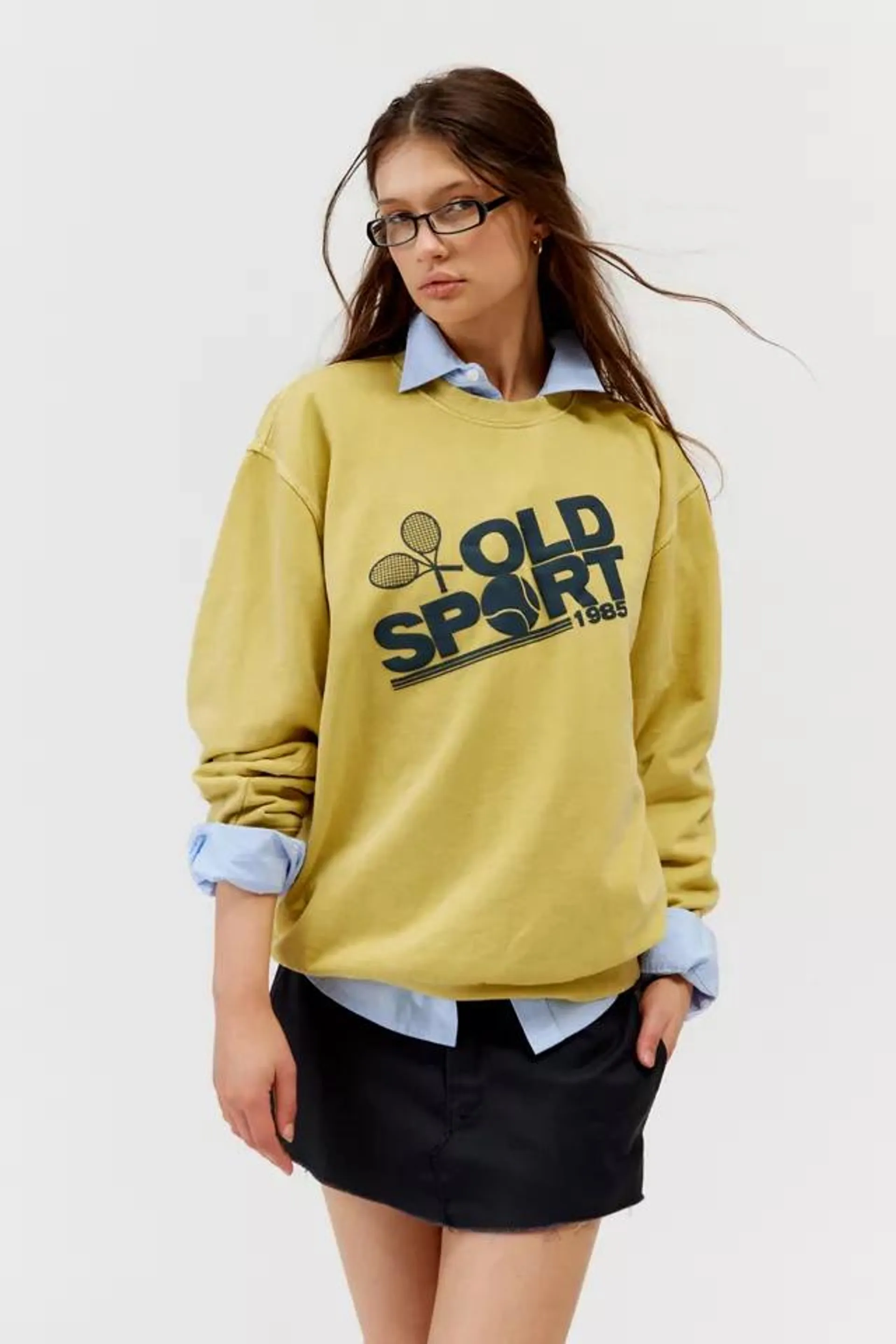 Old Sport Puff Paint Pullover Sweatshirt