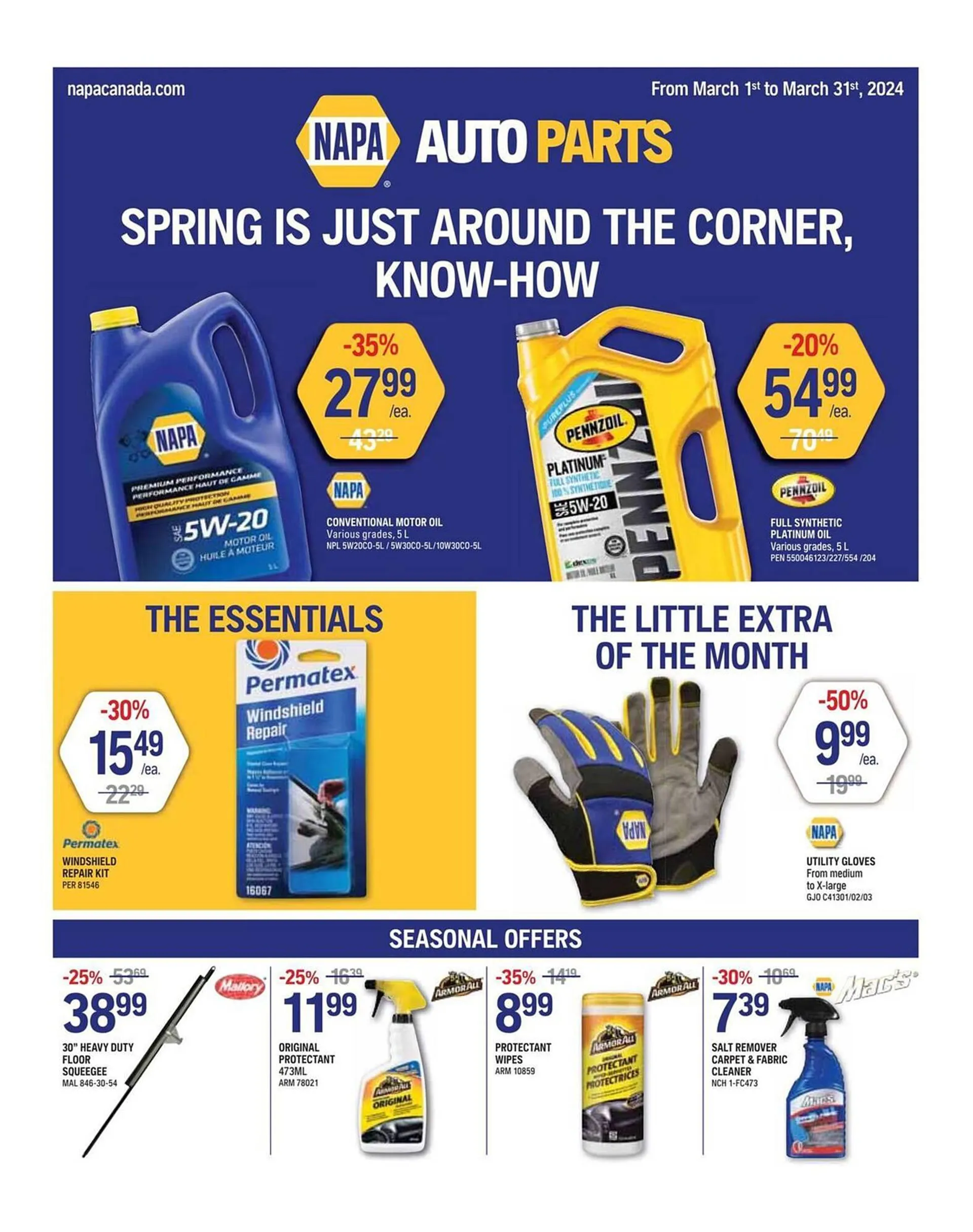 NAPA Auto Parts flyer from March 1 to March 31 2024 - flyer page 1