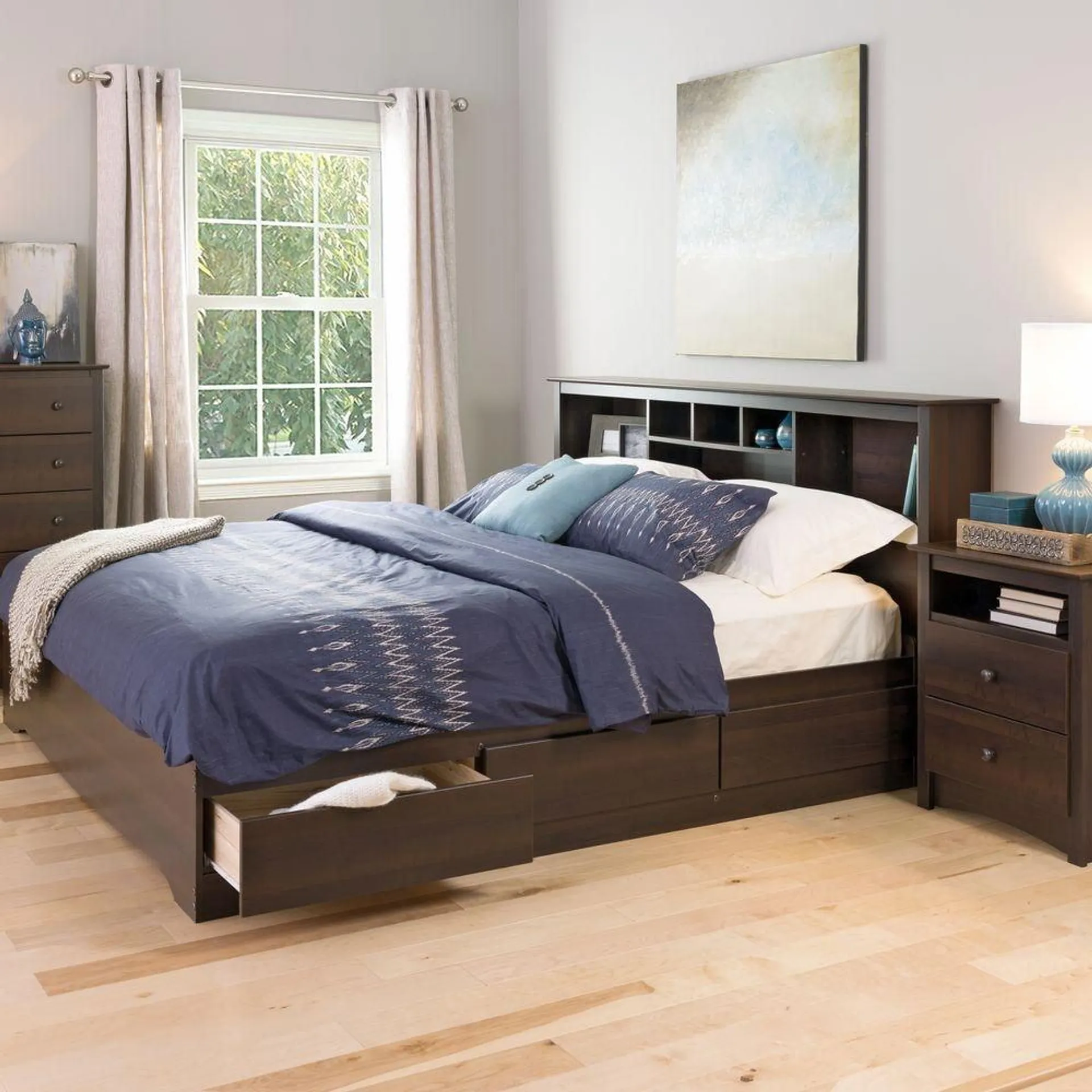 Mate's King-Size 6-Drawer Platform Storage Bed in Espresso