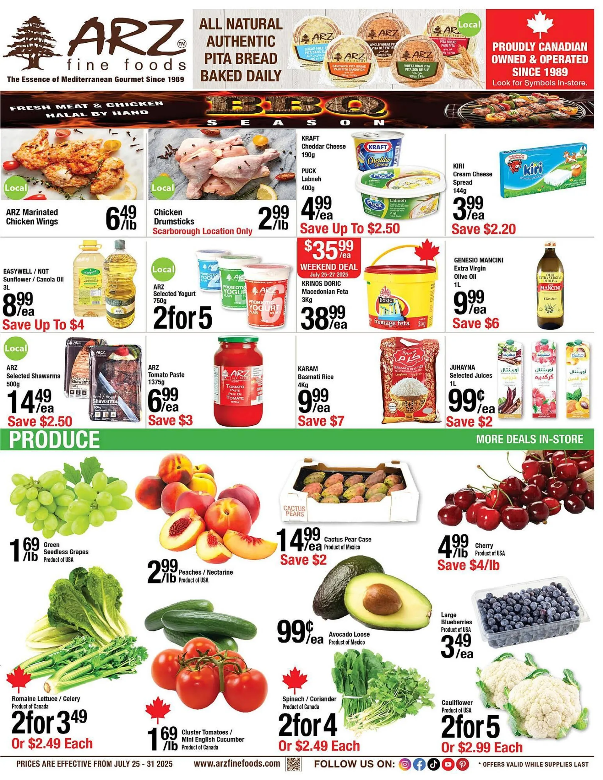 Arz Fine Foods flyer from July 25 to July 31 2025 - flyer page 1