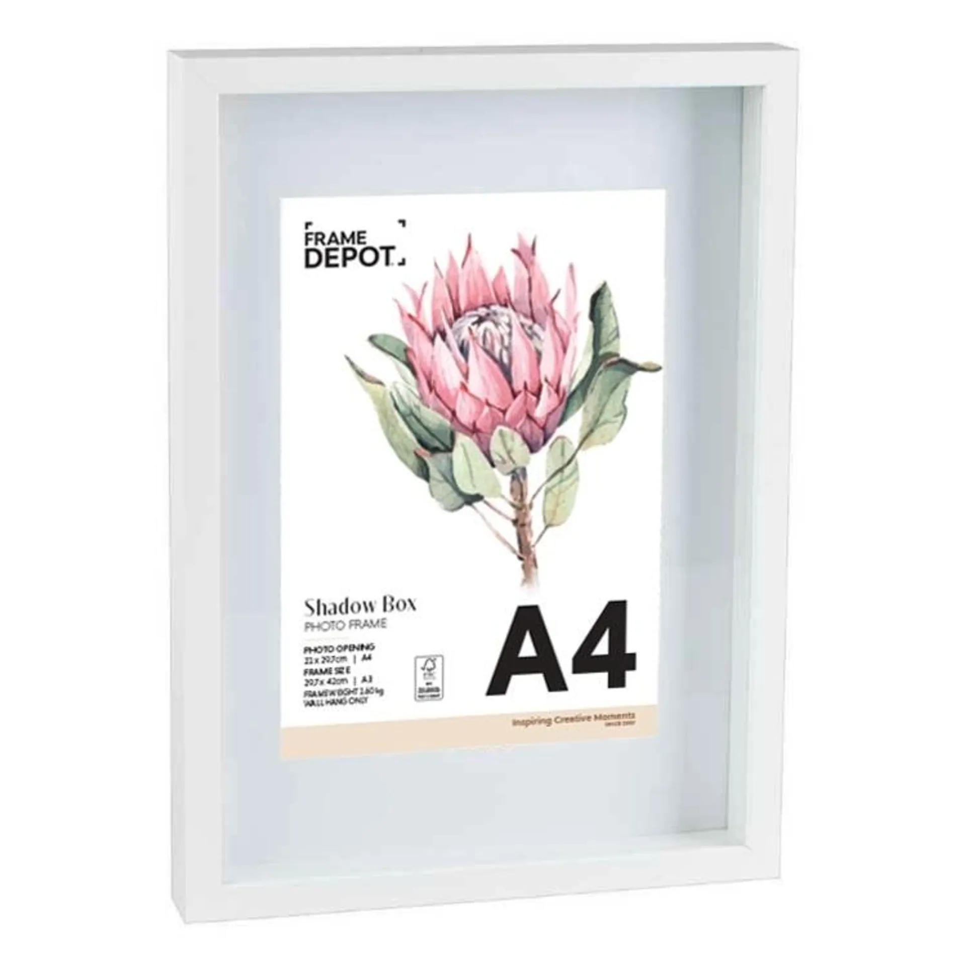 Frame Depot Shadow Box White Photo Frame White