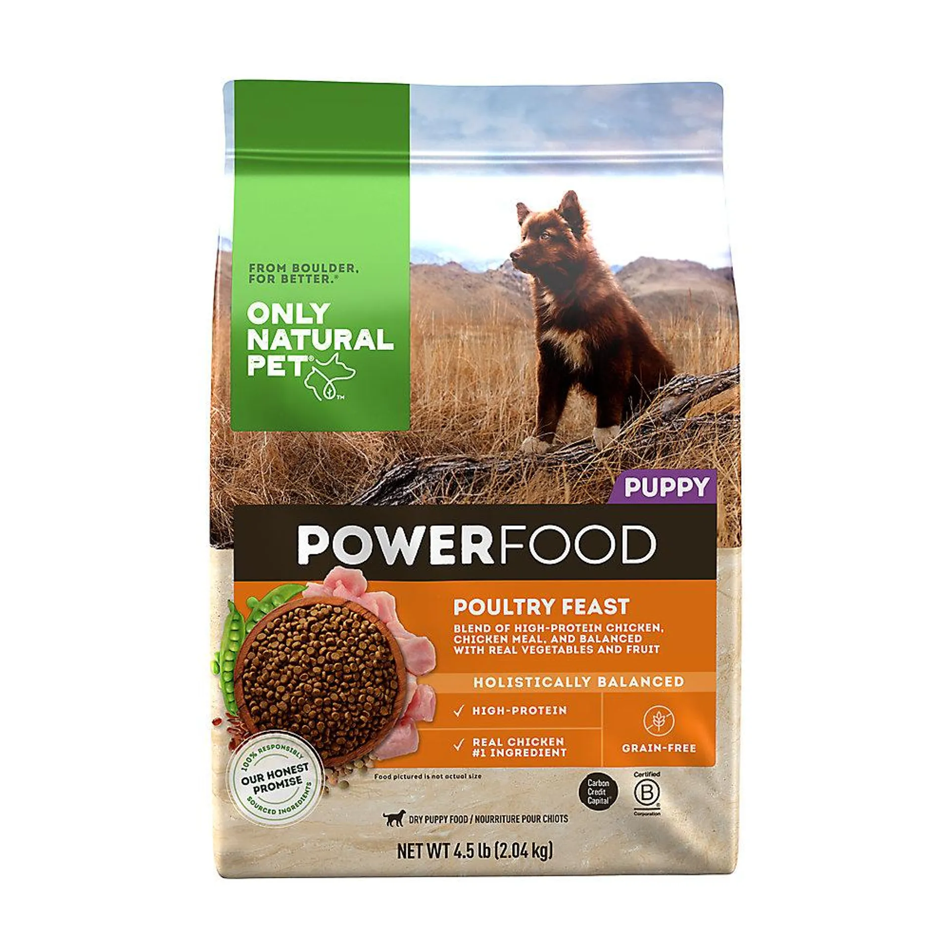 Only Natural Pet PowerFood Puppy Food - Grain Free, High Protein, Poultry Feast