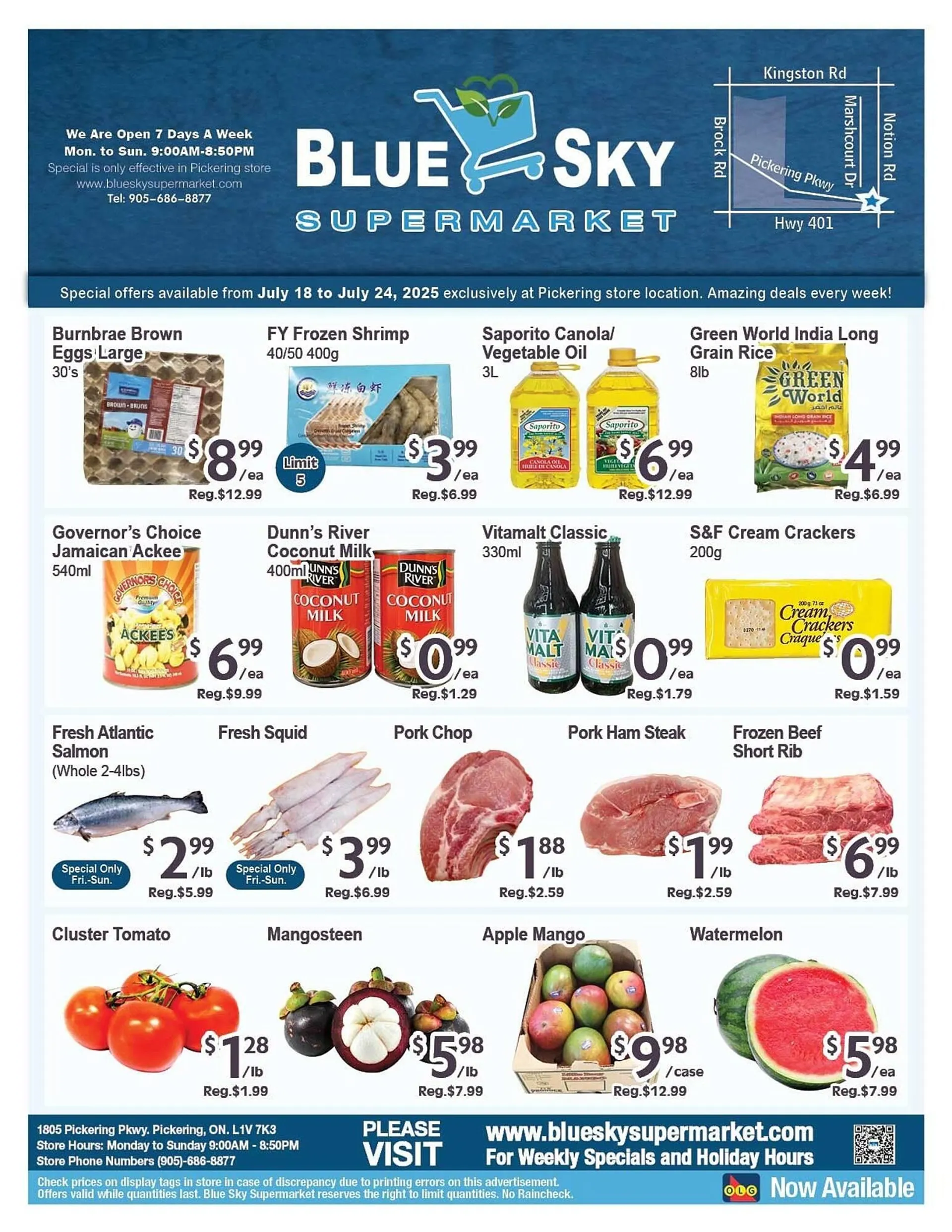 Blue Sky Supermarket flyer from July 18 to July 24 2025 - flyer page 1