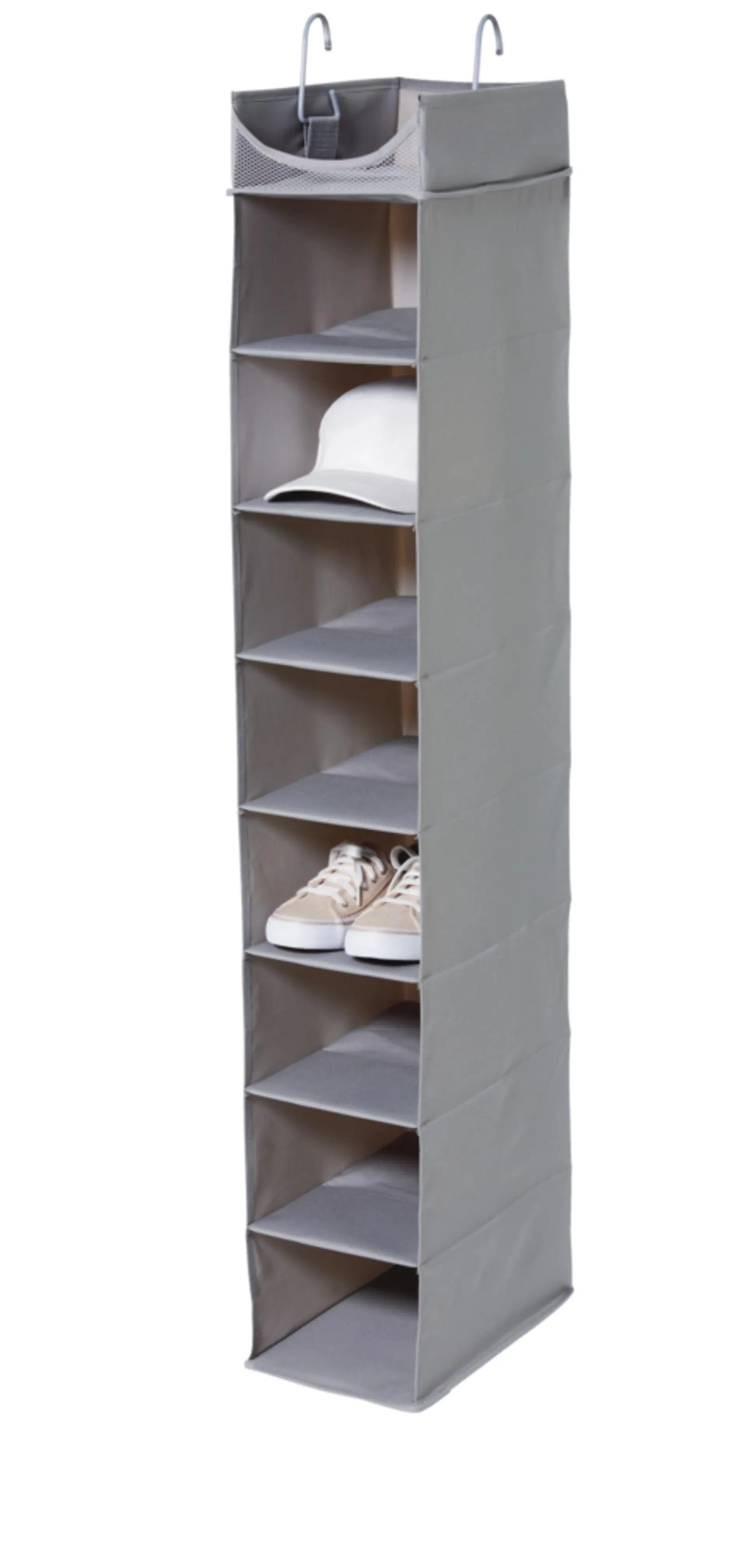 type A Ease 8-Shelf Hanging Closet Organizer, Grey