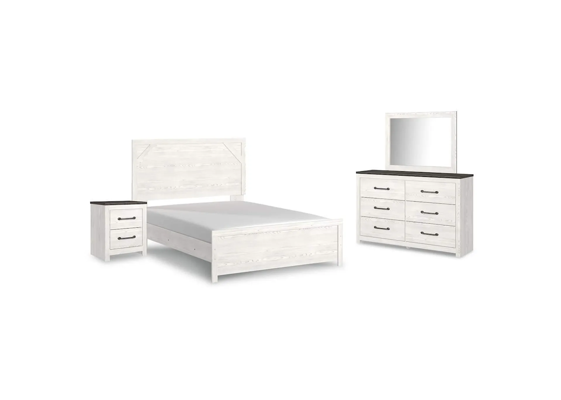 Gerridan 6 Piece Panel Bedroom - White/Gray