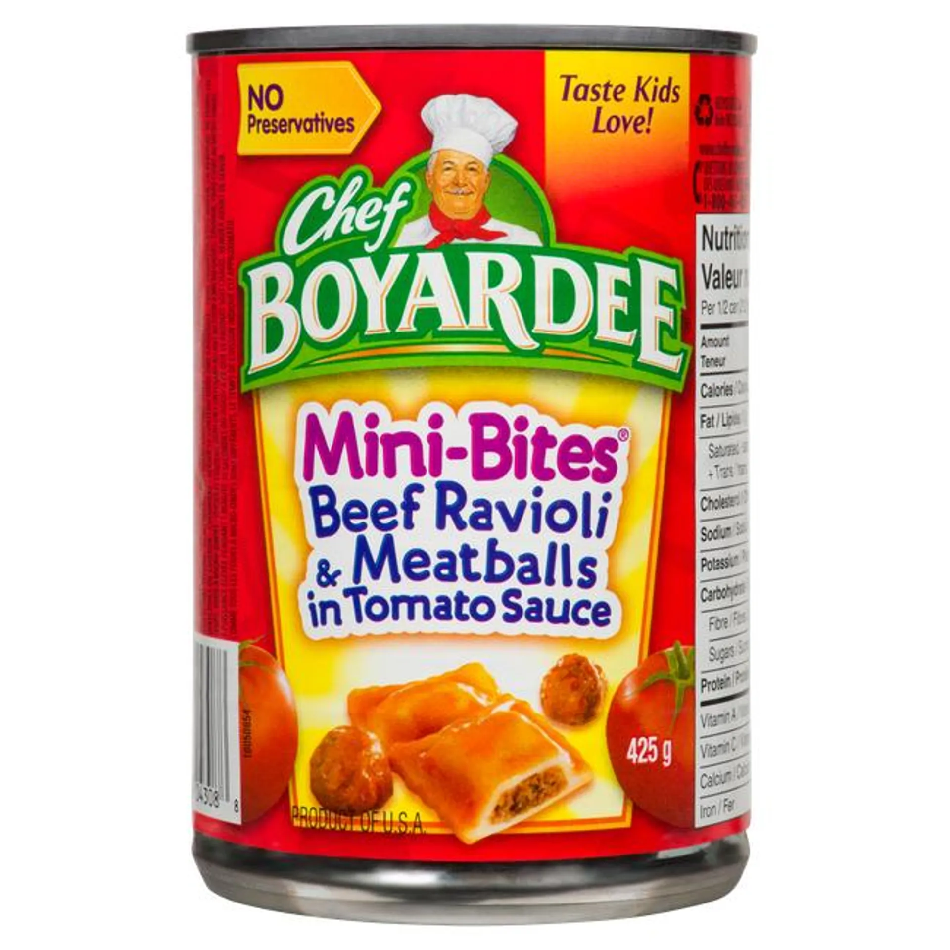 Chef Boyardee Mini-Bites Beef Ravioli & Meatballs in Tomato Sauce 425 g