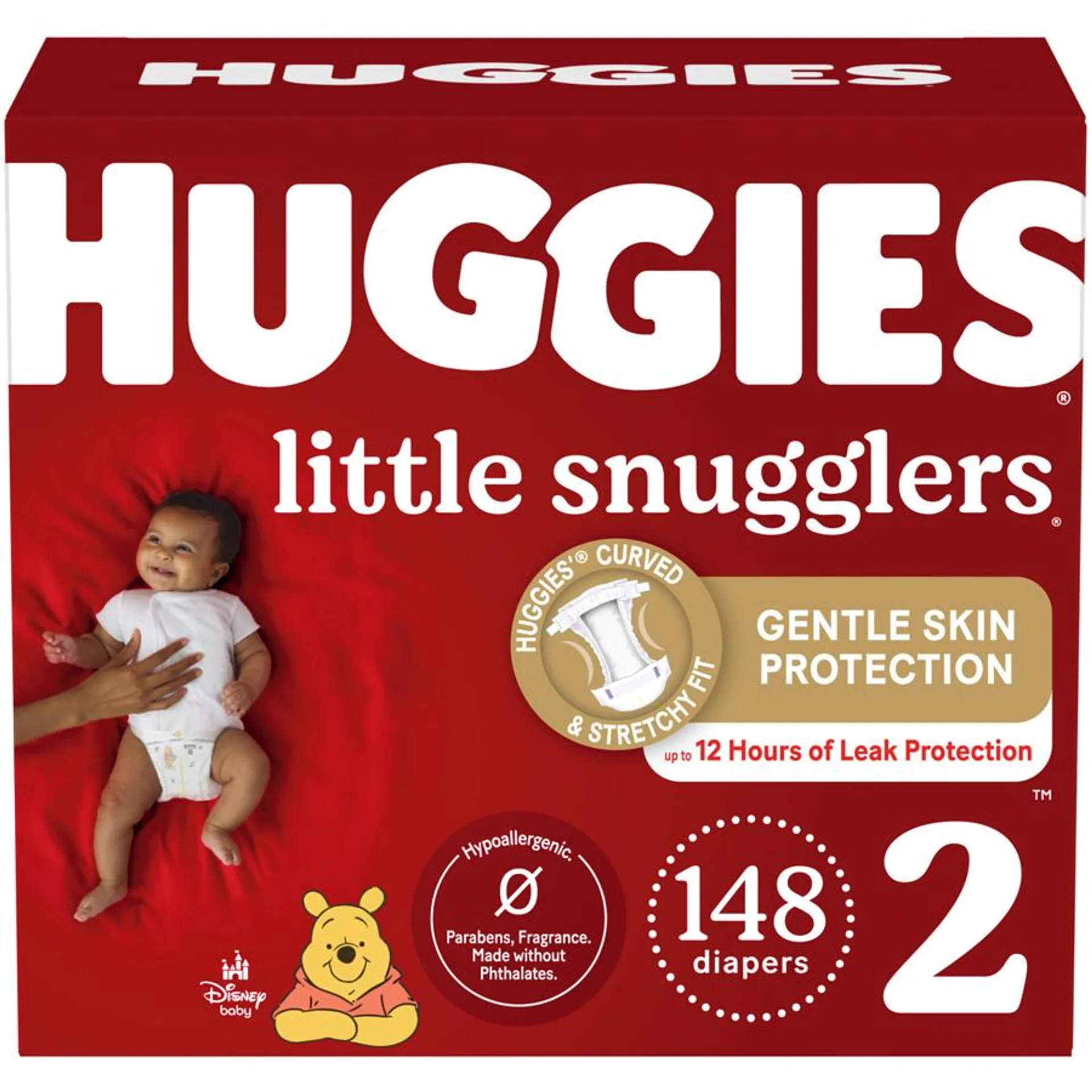 Little Snugglers Baby Diapers, Size 2 (12-18 lbs), 148 Ct