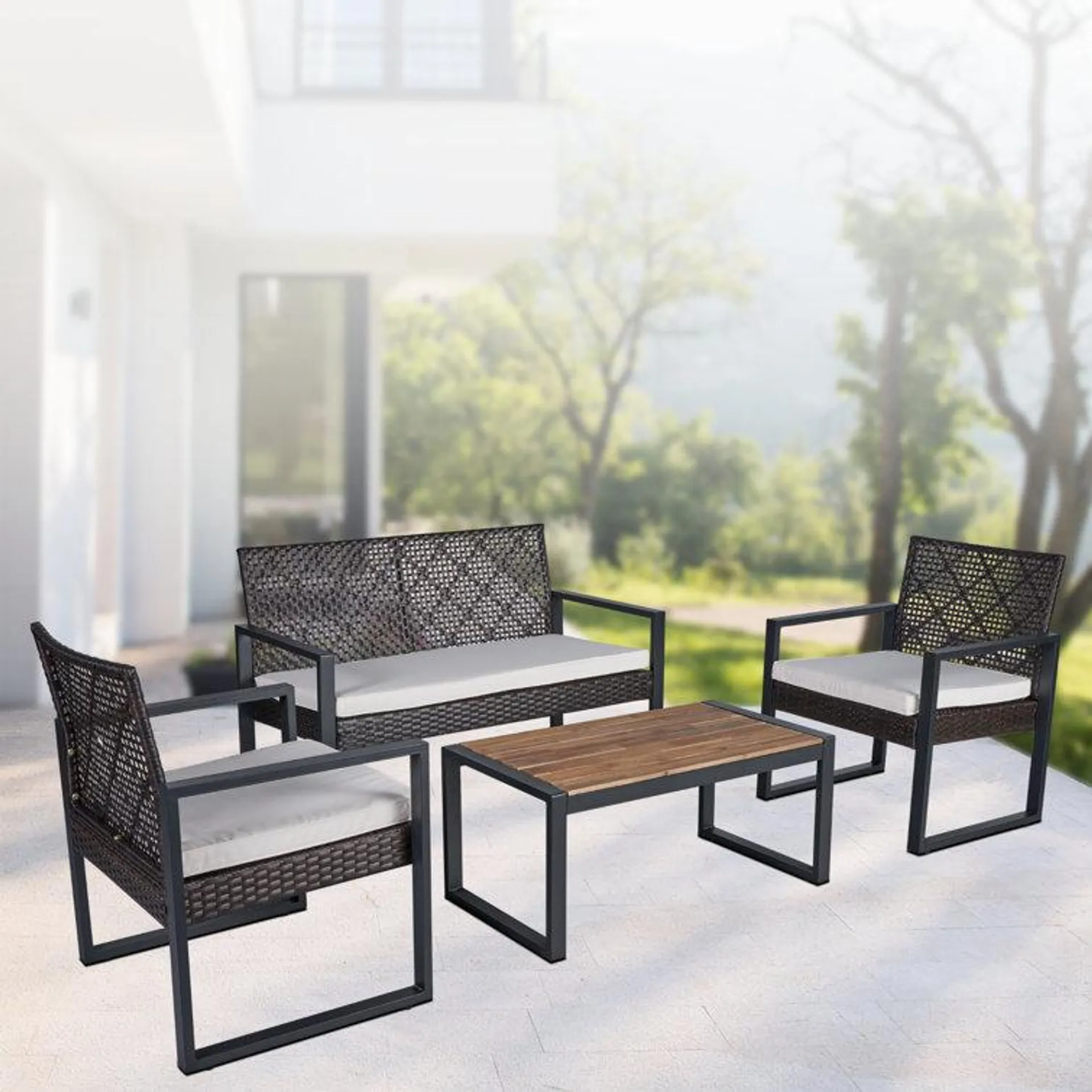 4 - Person Outdoor Seating Group with Cushions