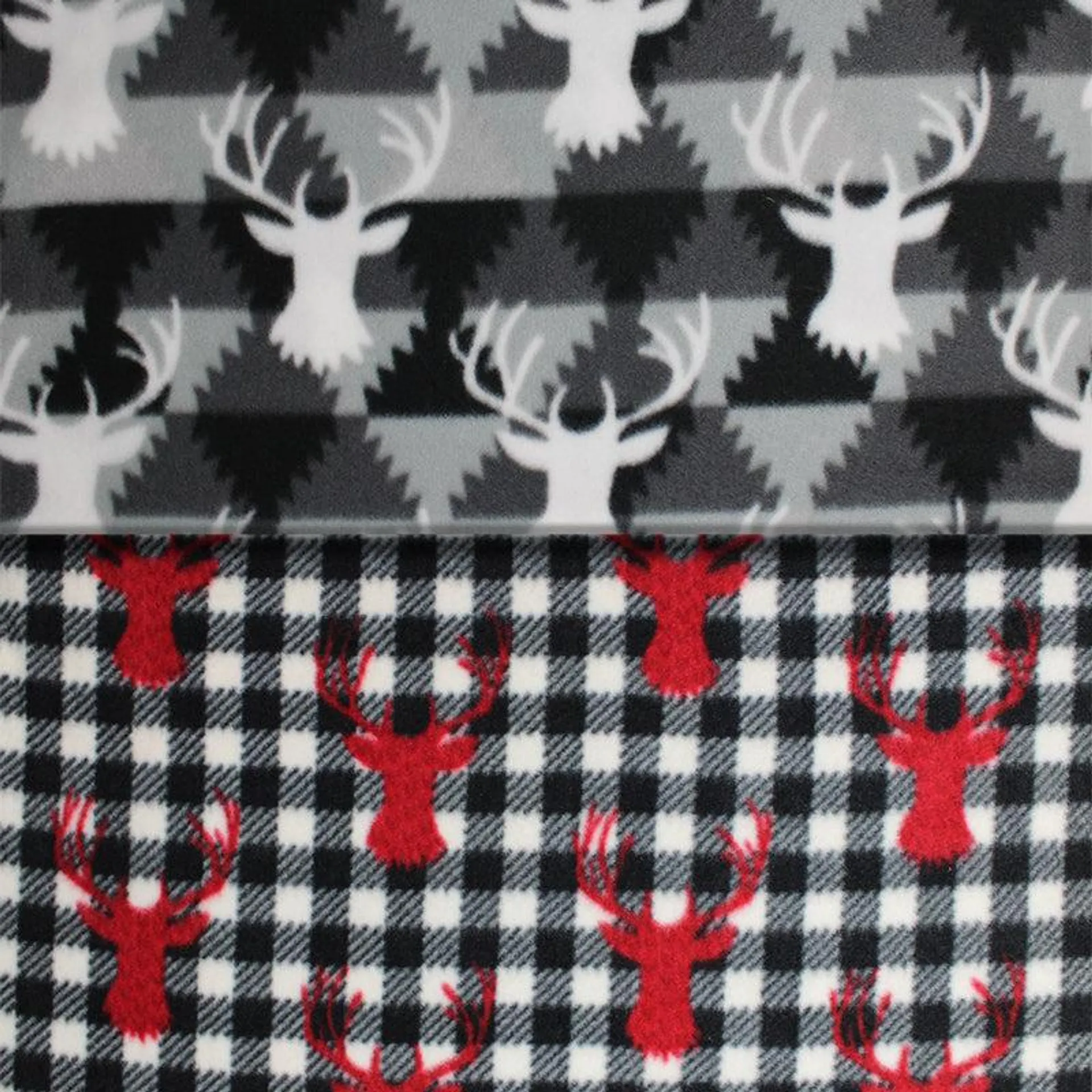 Deer Heads Fleece Prints - 60" - 100% polyester