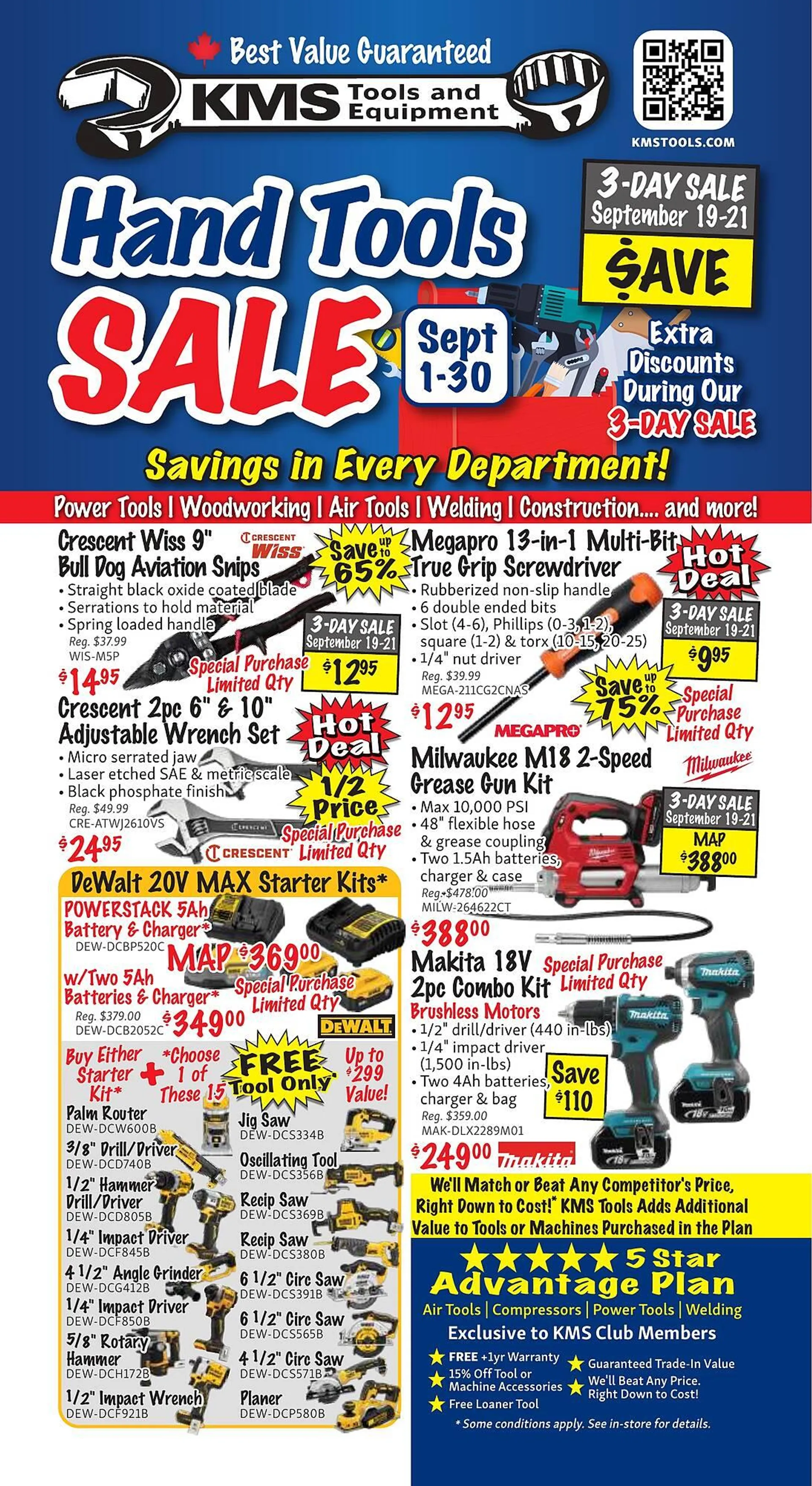 KMS Tools flyer from September 1 to September 30 2024 - flyer page 1