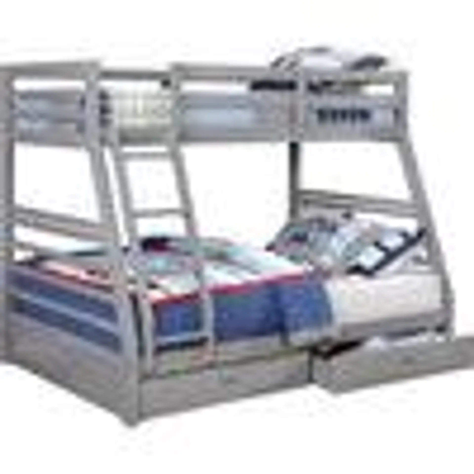 Gavin Twin/Full Bunk Bed w/Ladder - Grey