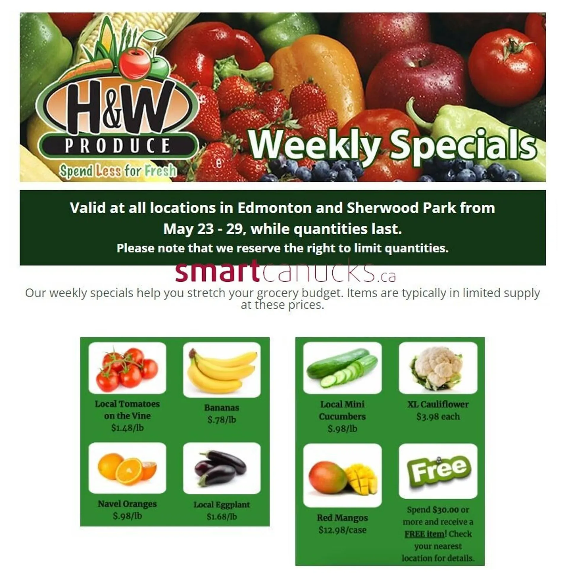 H&W Produce flyer from May 24 to May 30 2024 - flyer page 1