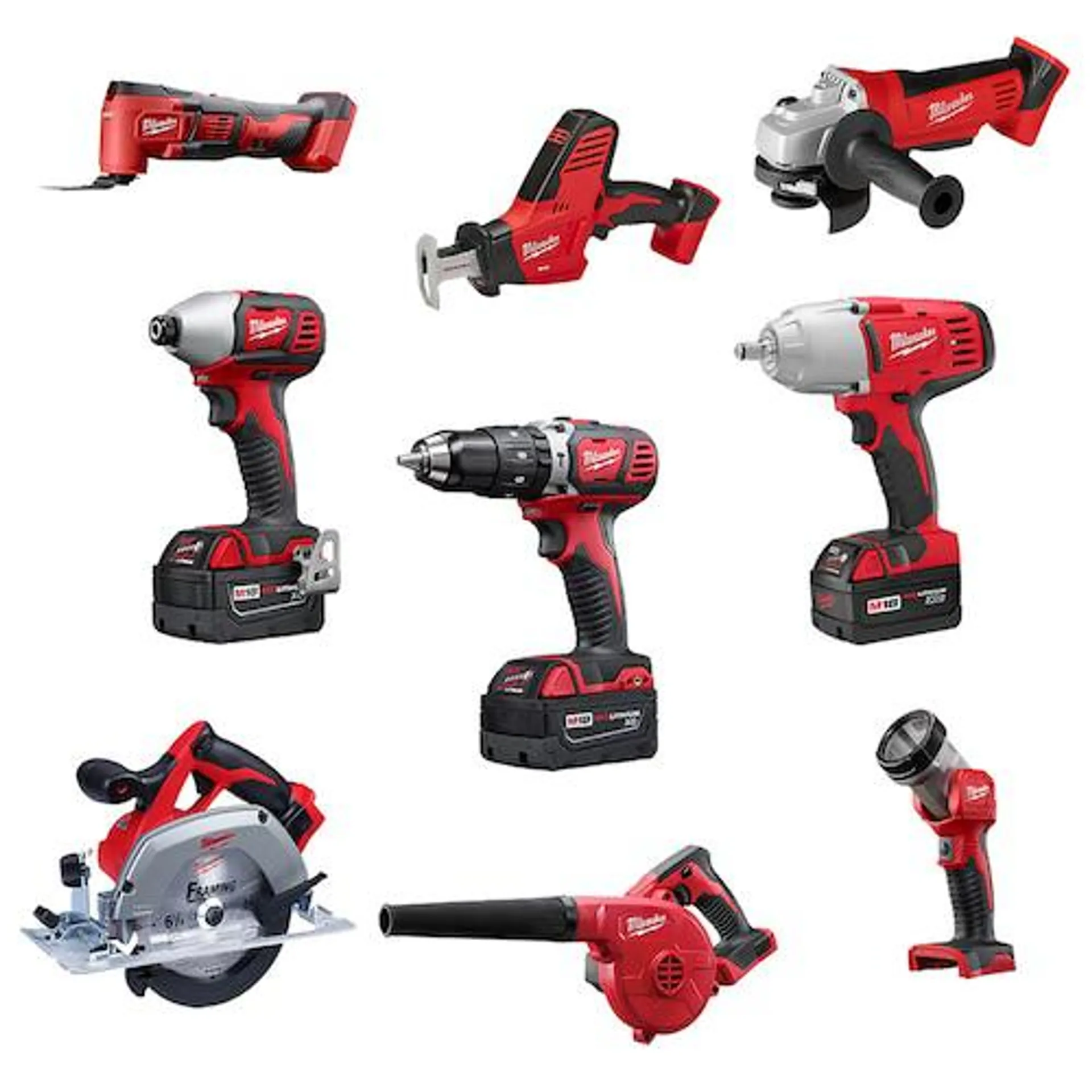 M18 18V Lithium-Ion Cordless Combo Tool Kit (9-Tool) w/ (3) 4.0 Ah Batteries, Charger & Tool Bag