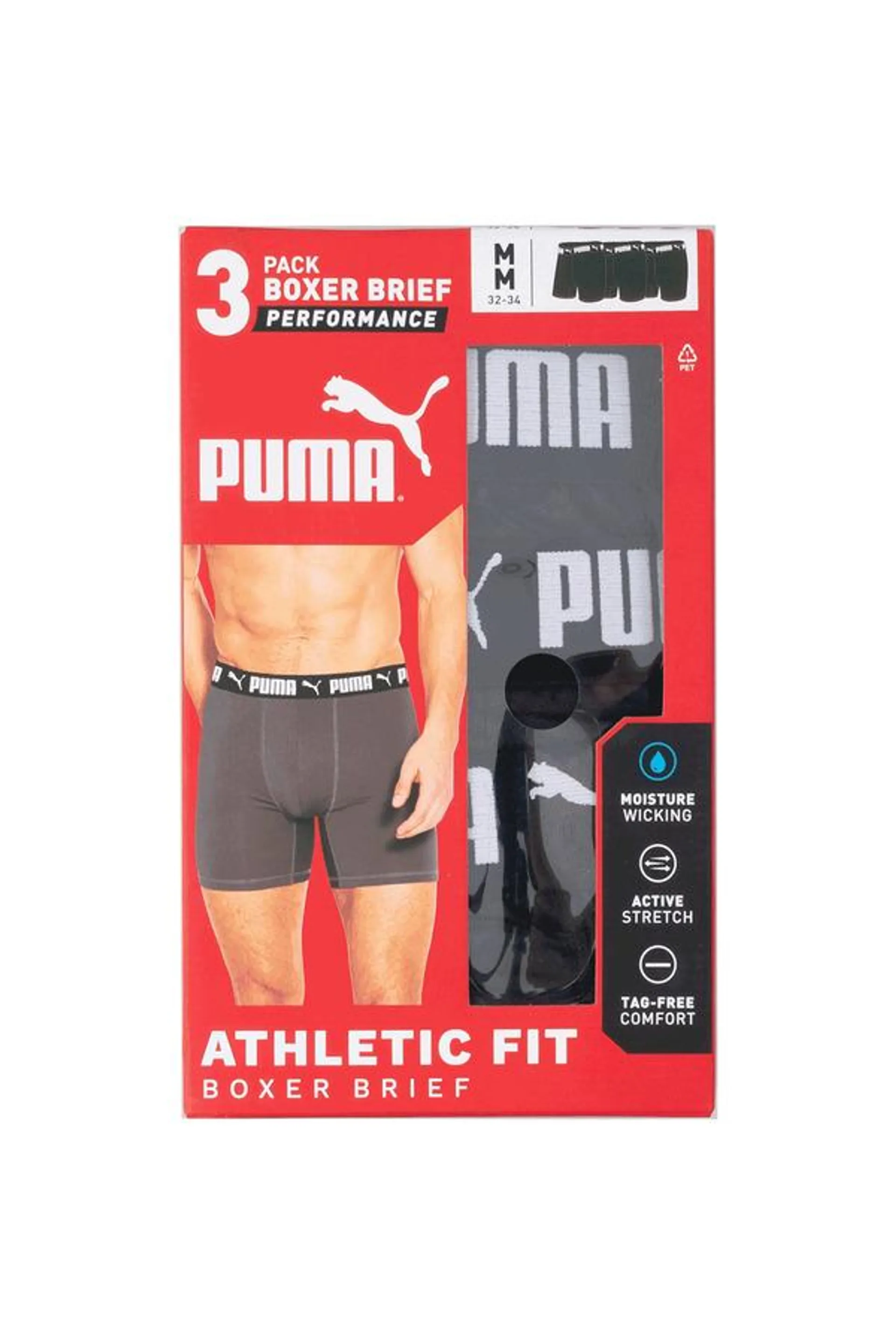 Athletic fit boxer briefs, pk. of 3