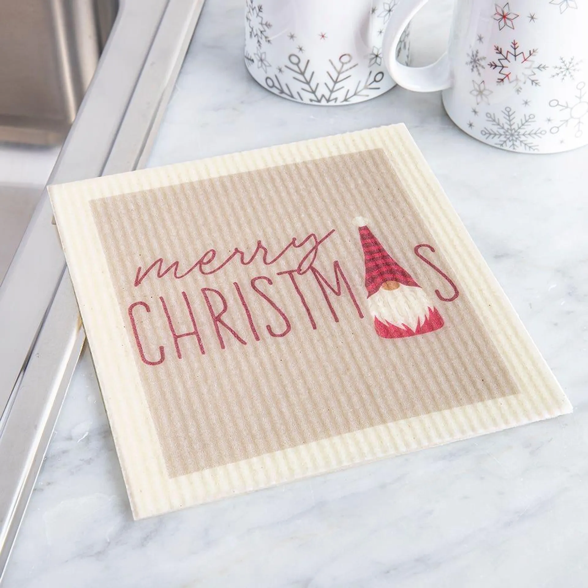 Harman Christmas 'Merry Christmas Gnome' Reusable Sponge Cloth