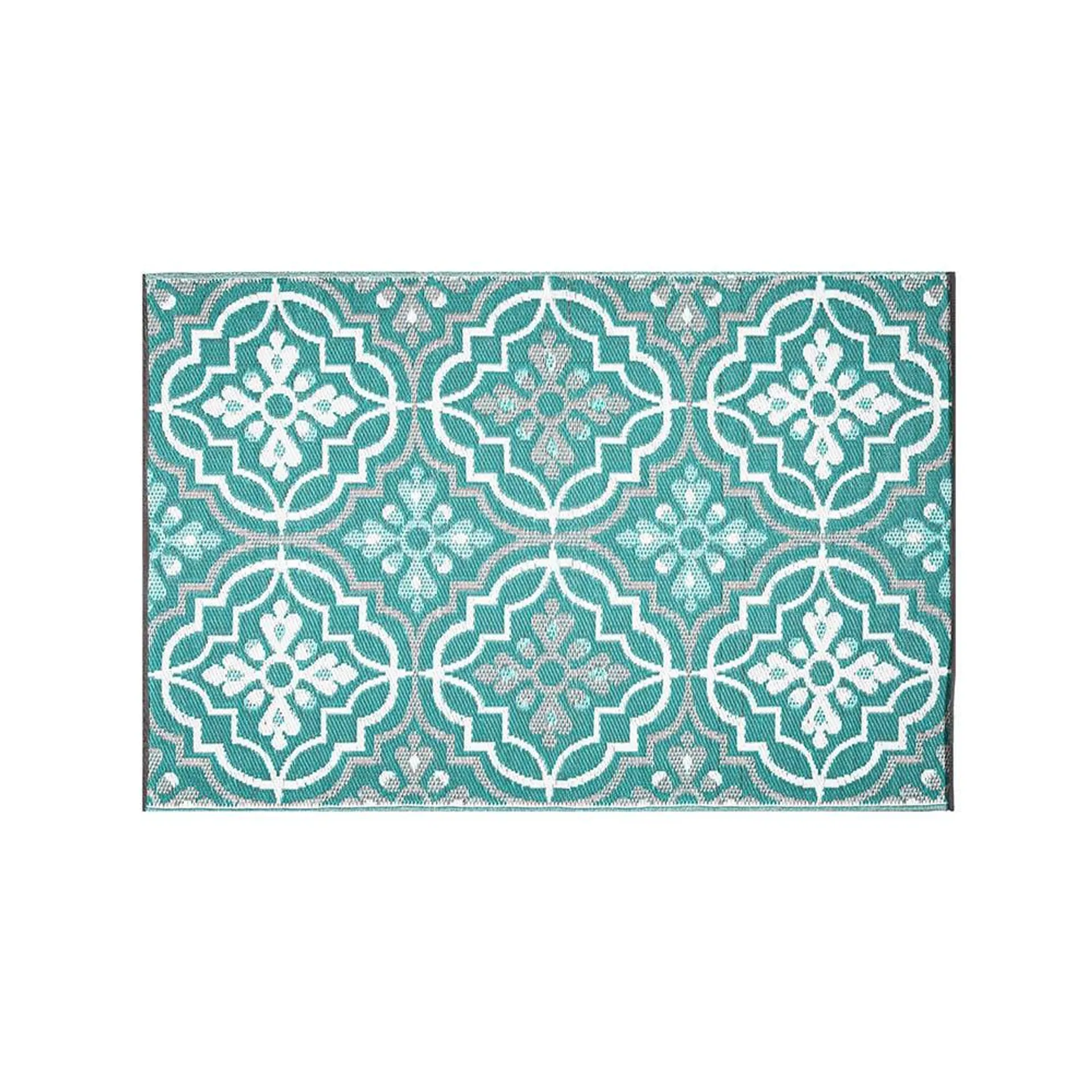 KSP Outdoor 'Tile Braga' All Season Mat (Turquoise, 4' x 6')