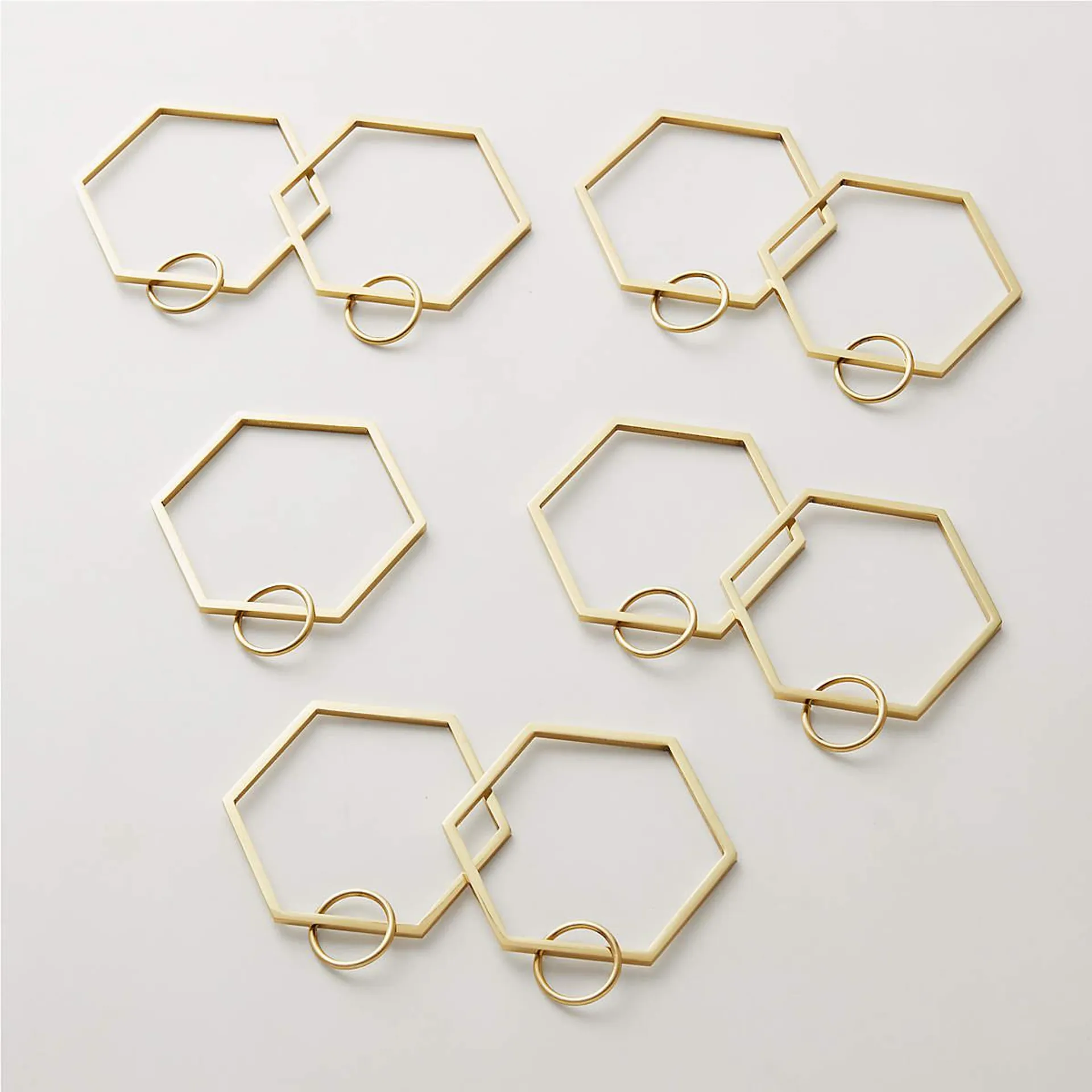 Bolt Polished Brass Curtain Rings Set of 9