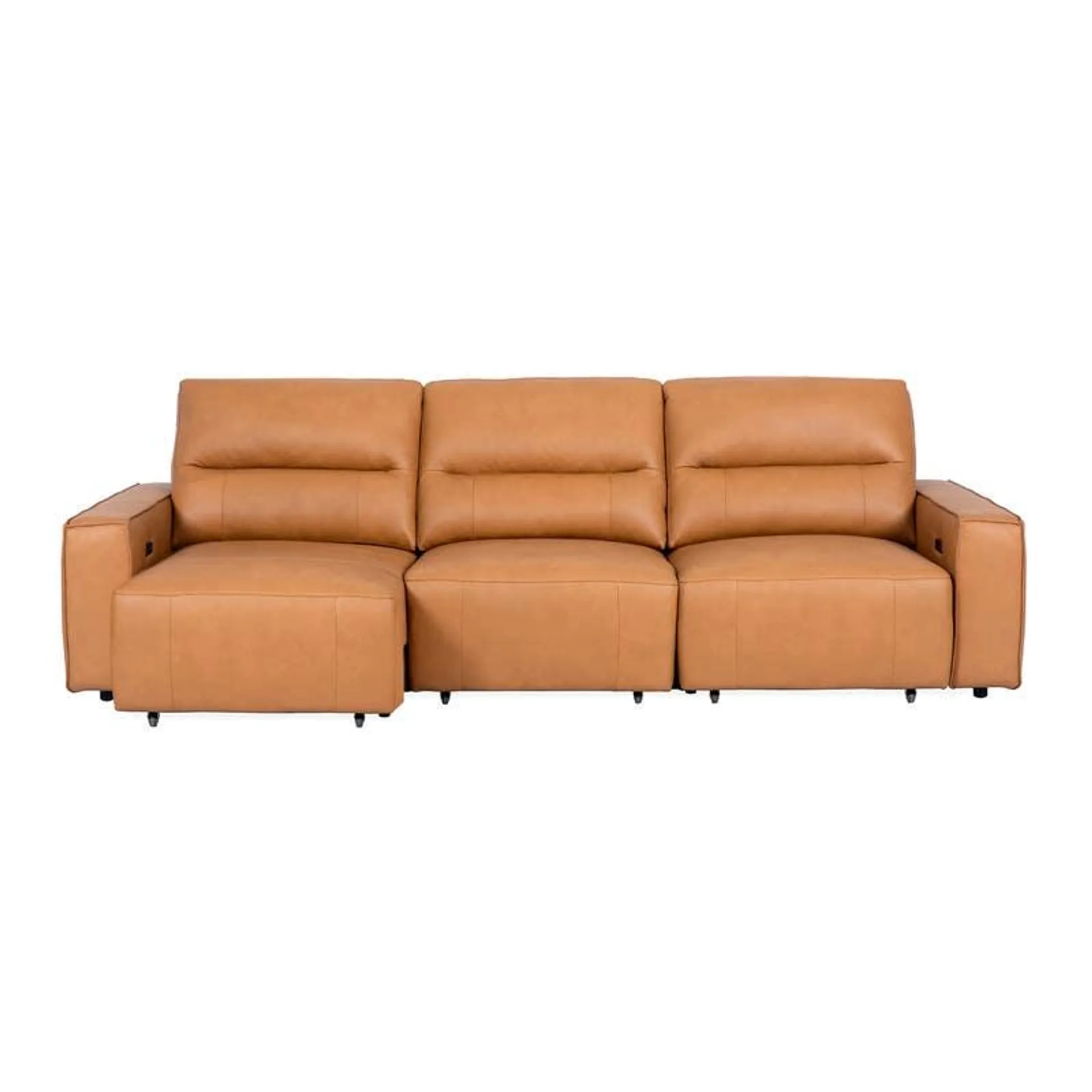 Sofa modulaire avec sièges coulissants électriques en cuir véritable - 3 mcx