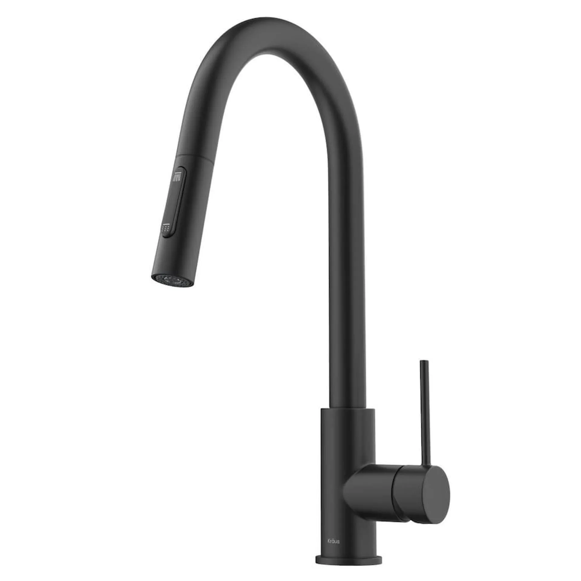 Oletto Contemporary Pull-Down Single Handle Kitchen Faucet in Matte Black