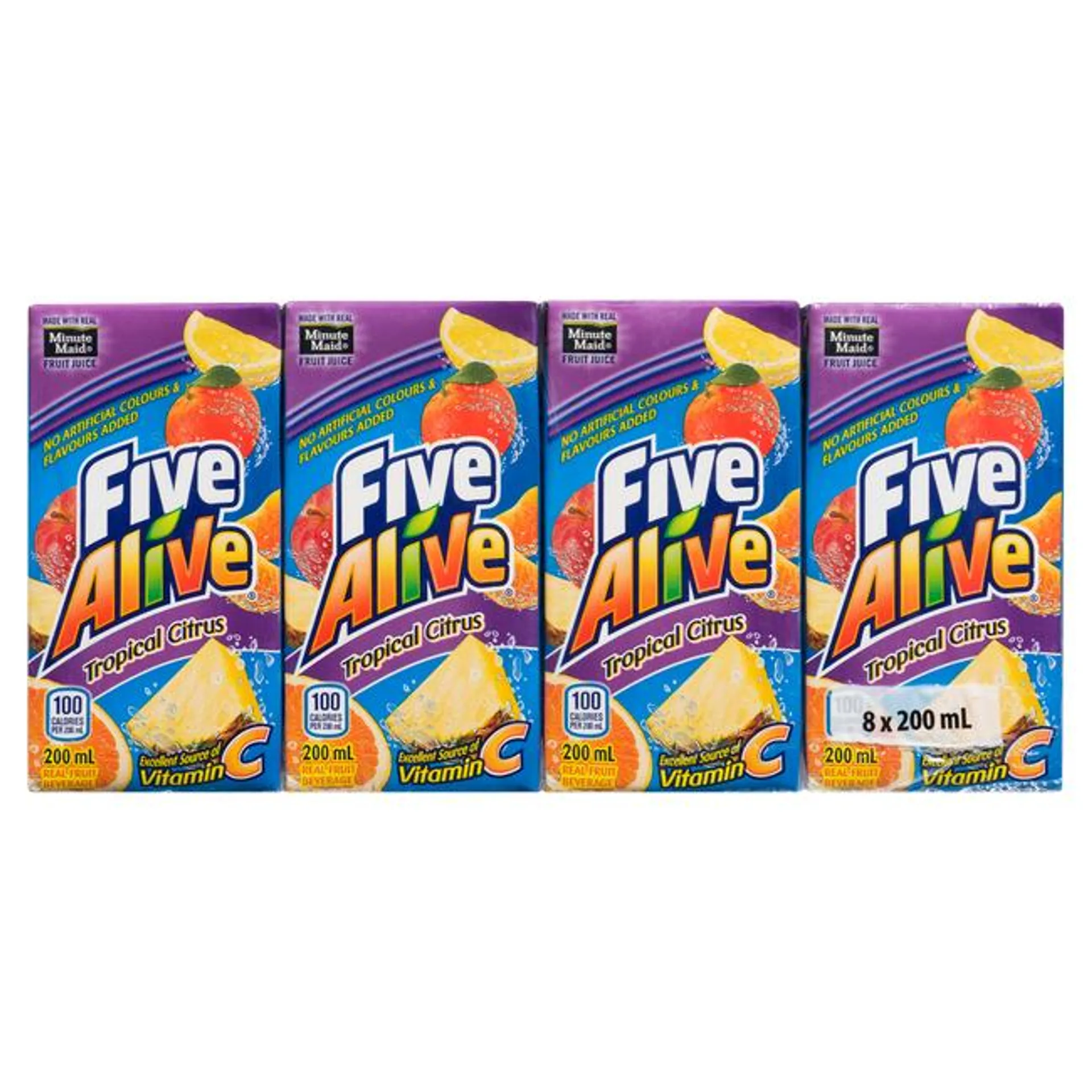 Five Alive Real Fruit Beverage Tropical Citrus 8 X 200 Ml