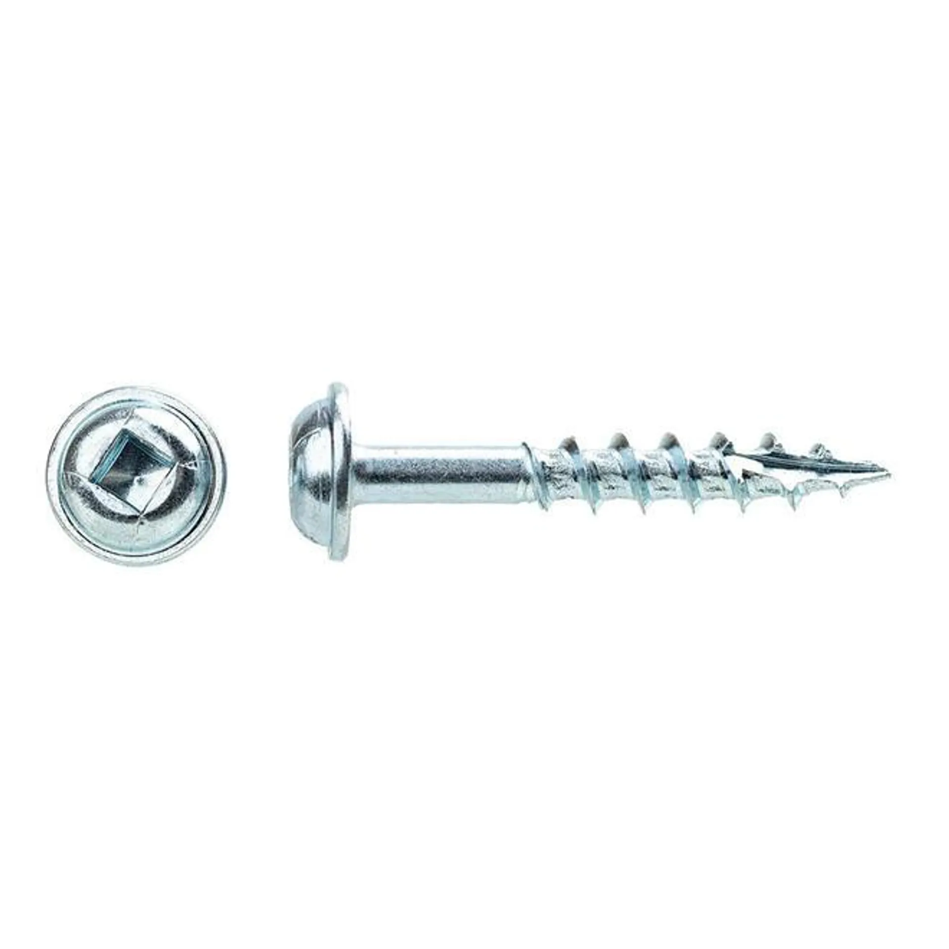 Round Washer Head Screws #8 Body, #2 Square, Type 17, 1 1/8 Inch Zinc 1000 screws Per Box