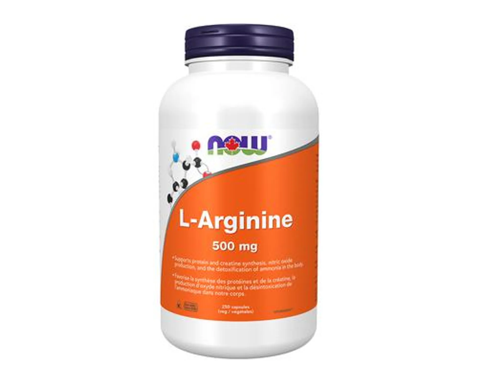 NOW L-Arginine 500 mg 250 Veggie Caps