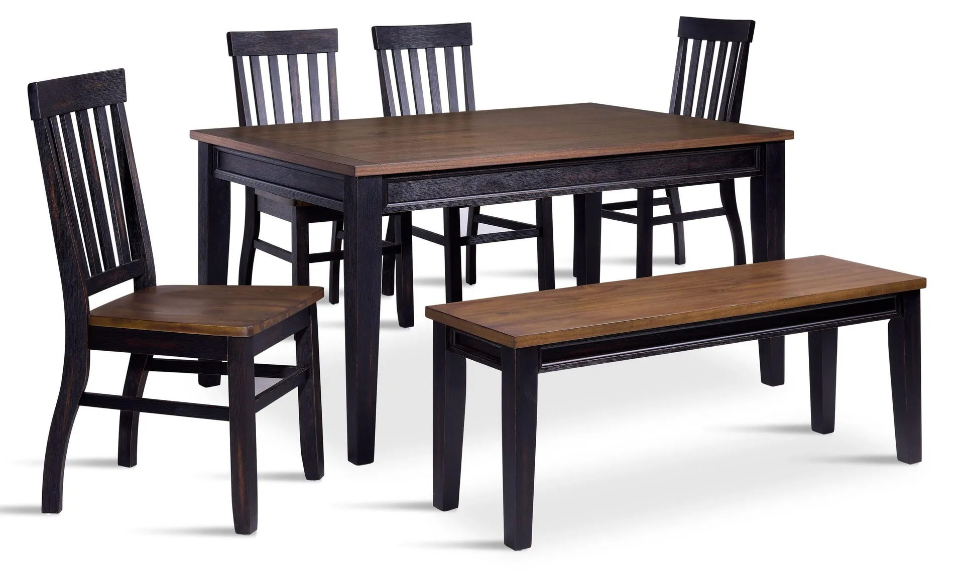 Raven Noir 6-Piece Dining Set - Ebony, Driftwood