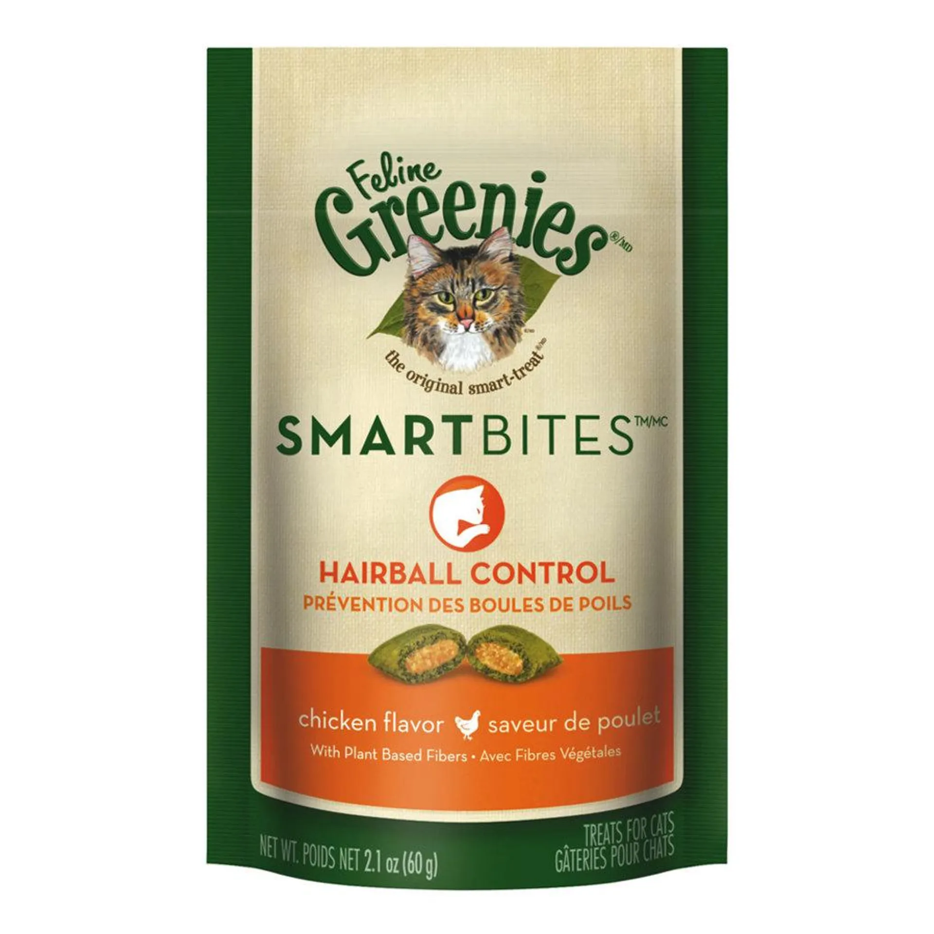 Greenies, Feline Smartbites Hairball Control - Chicken - 60 g - Cat Treat