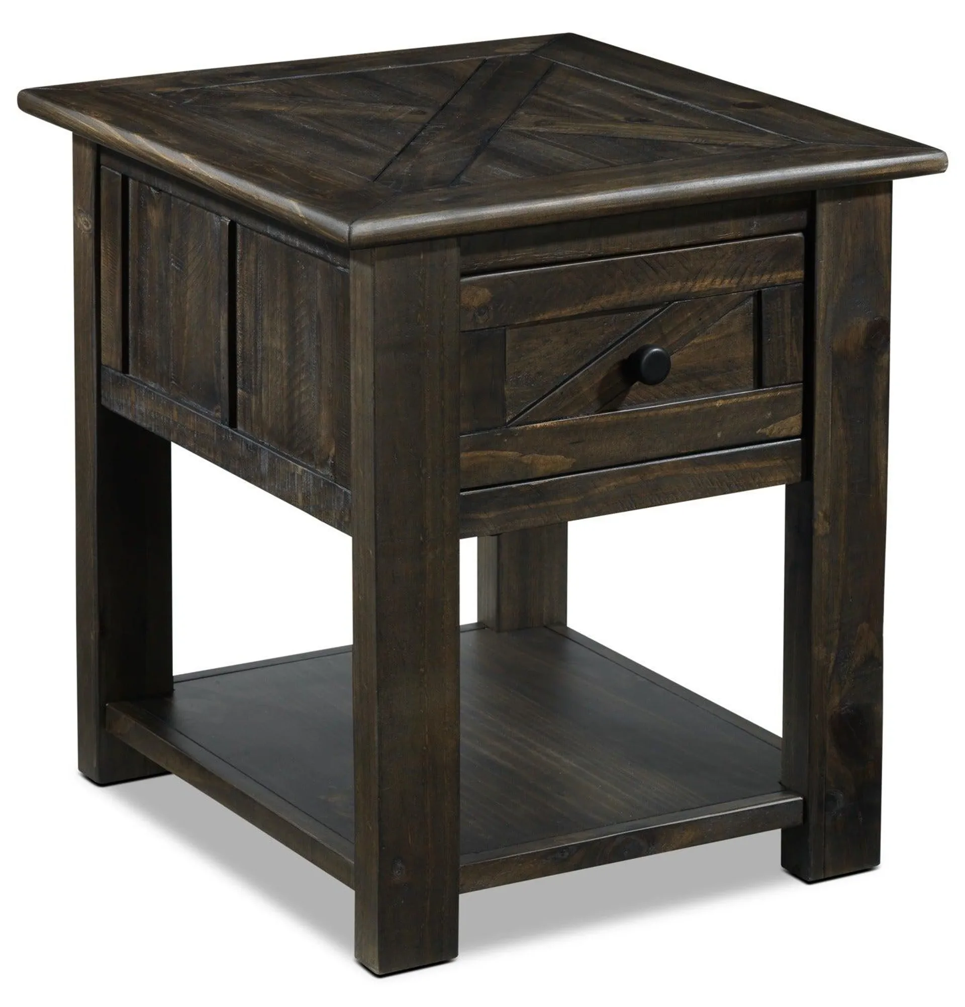 Gable 23" End Table - Weathered Charcoal