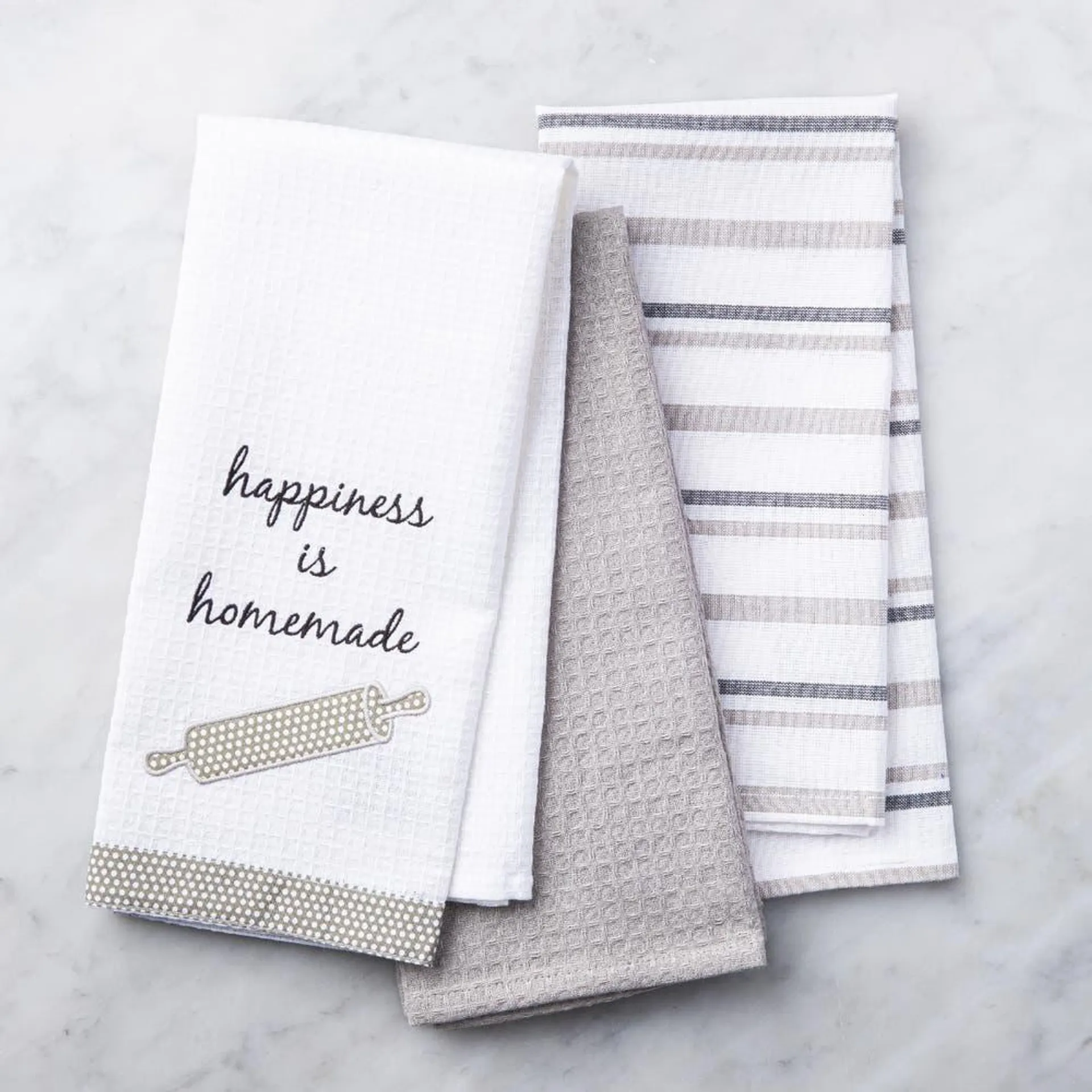 Harman Combo 'Happiness Is Homemade' Cotton Kitchen Towel - Set/3