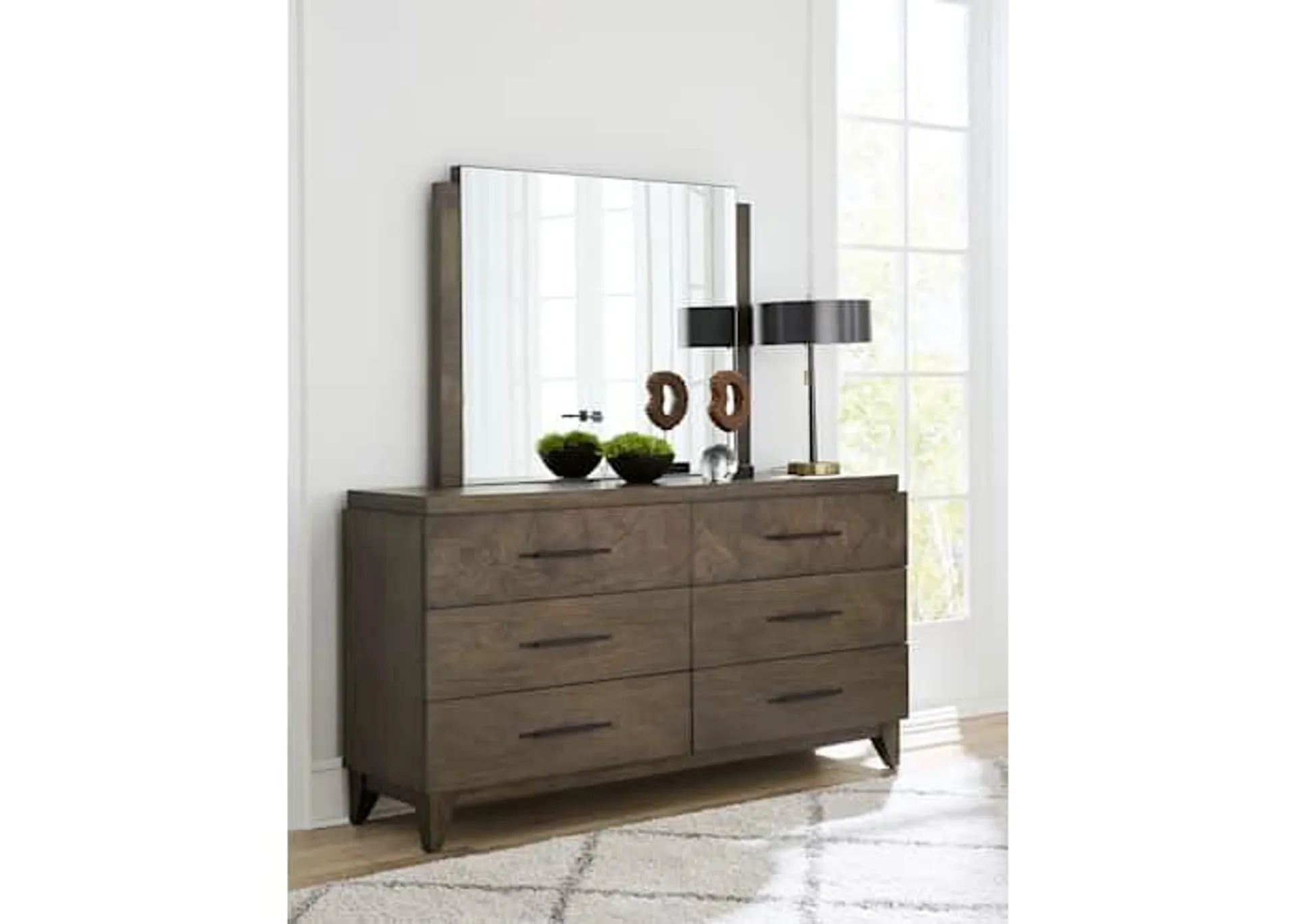 Broderick Dresser and Mirror - Wild Oats Brown