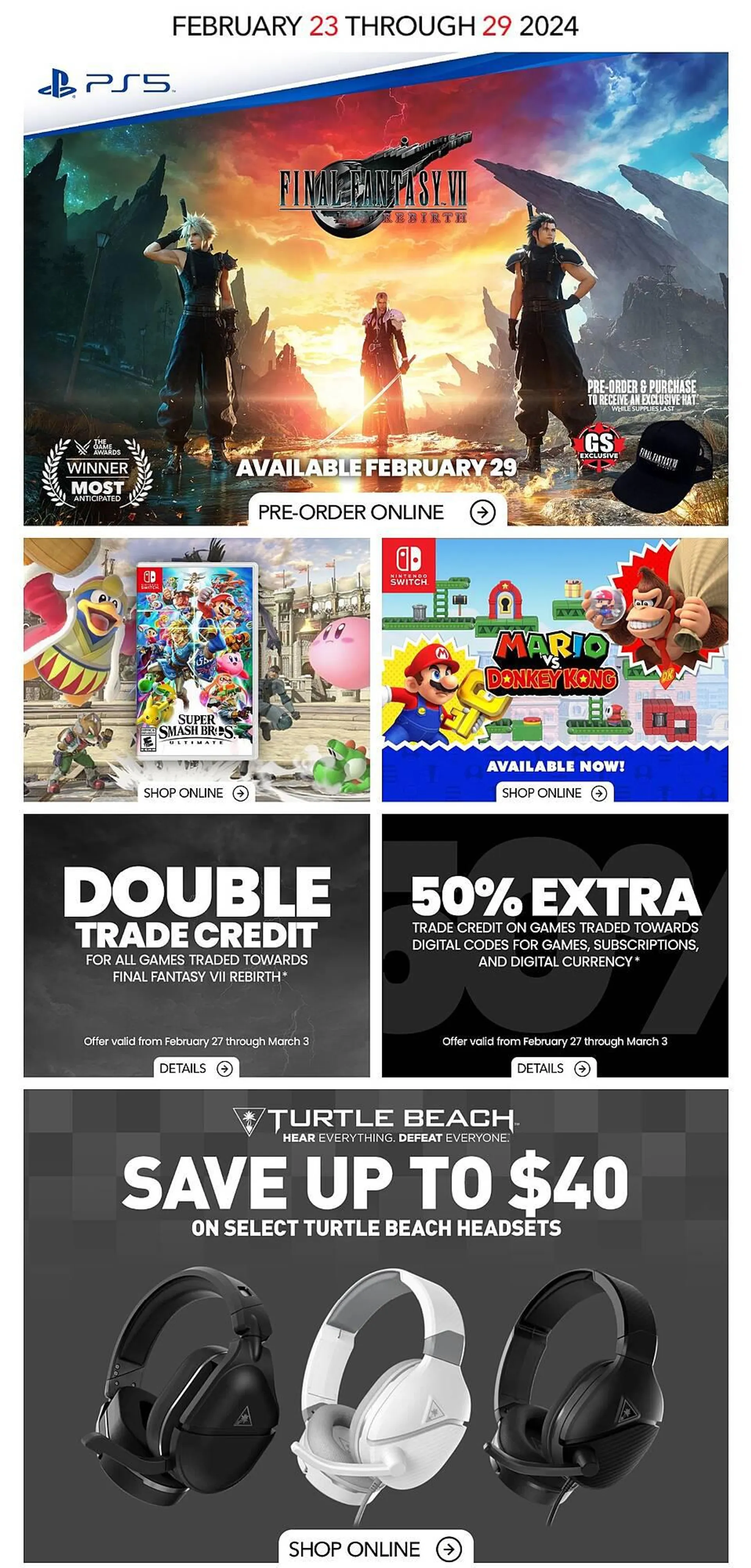 GameStop flyer from February 23 to February 29 2024 - flyer page 1
