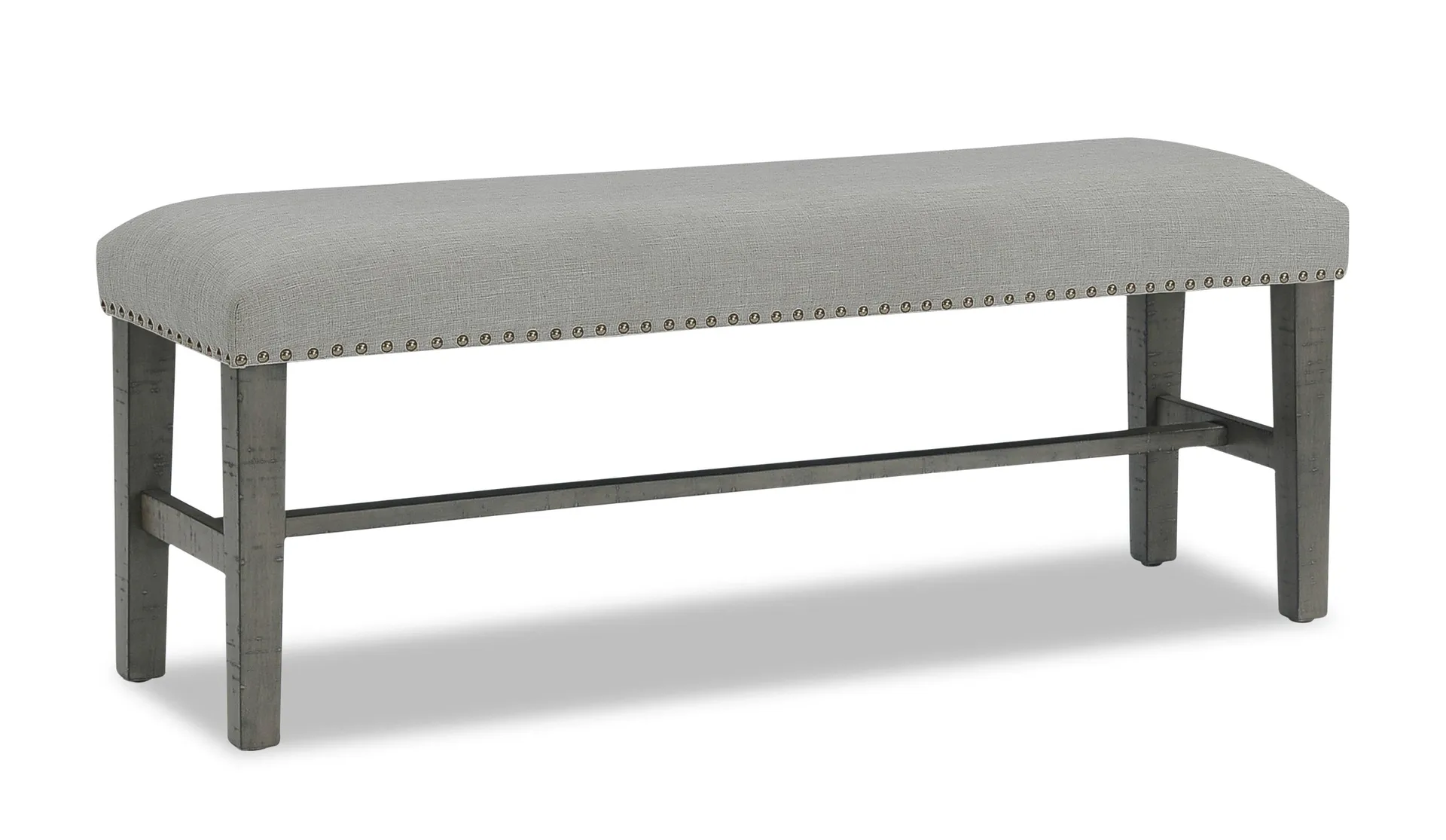 Banc de salle à manger Alto de 46 po (L) en tissu d’apparence lin - gris