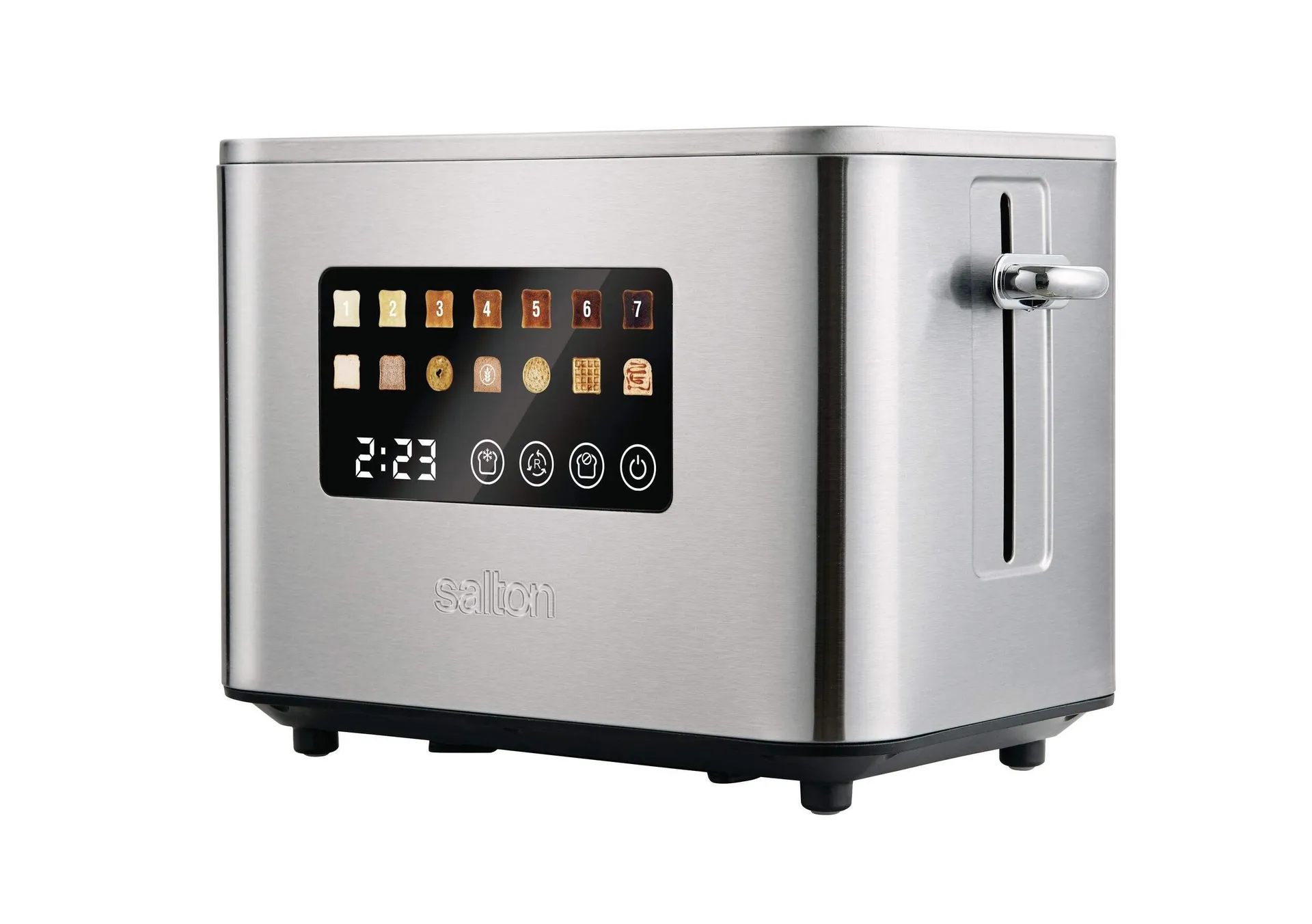 Salton Wide Slots Touchscreen Digital Toaster with 7 Settings, Stainless Steel, 2-Slices