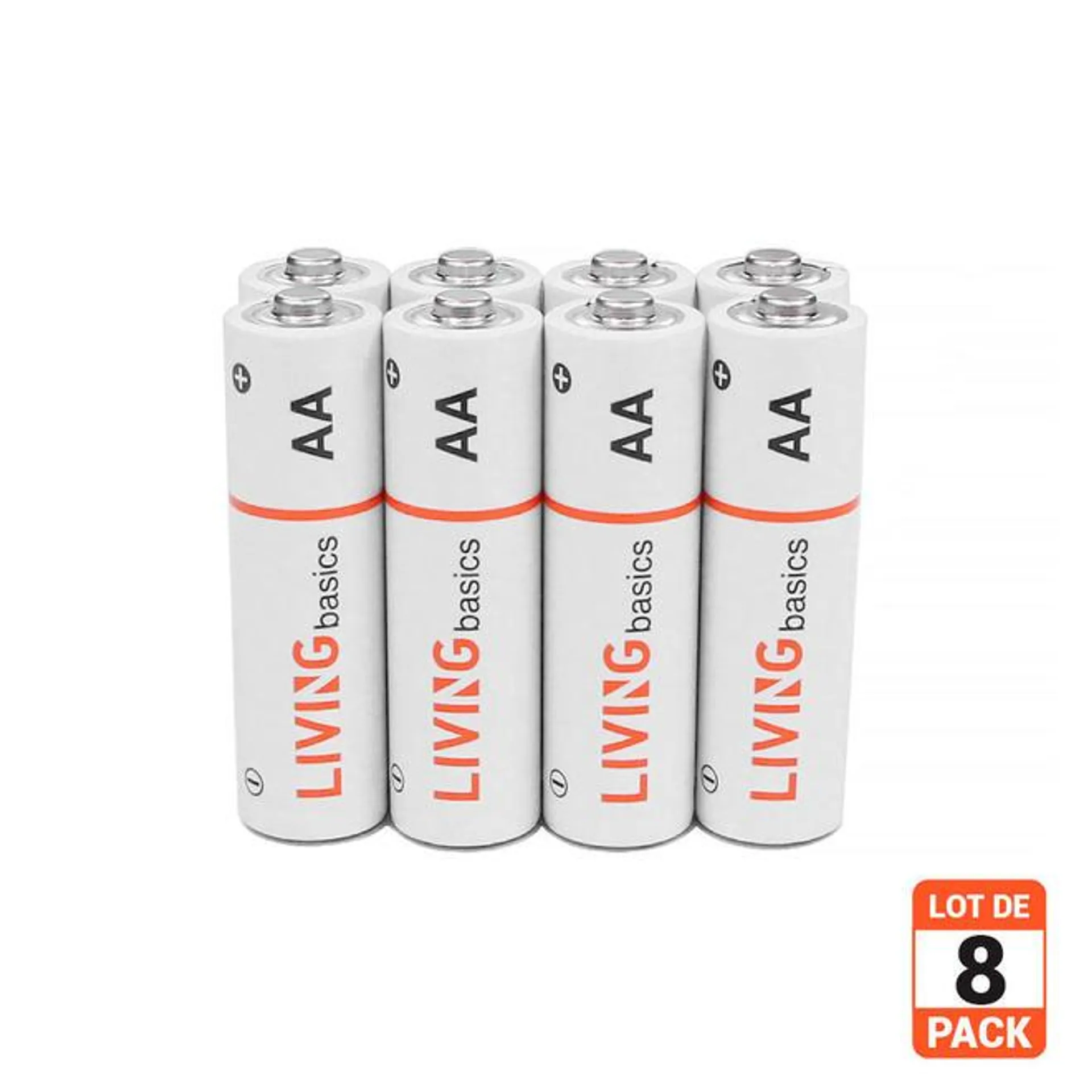 AA Alkaline Battery in Paper Box Packing 8Pcs/Pack - LIVINGbasics®