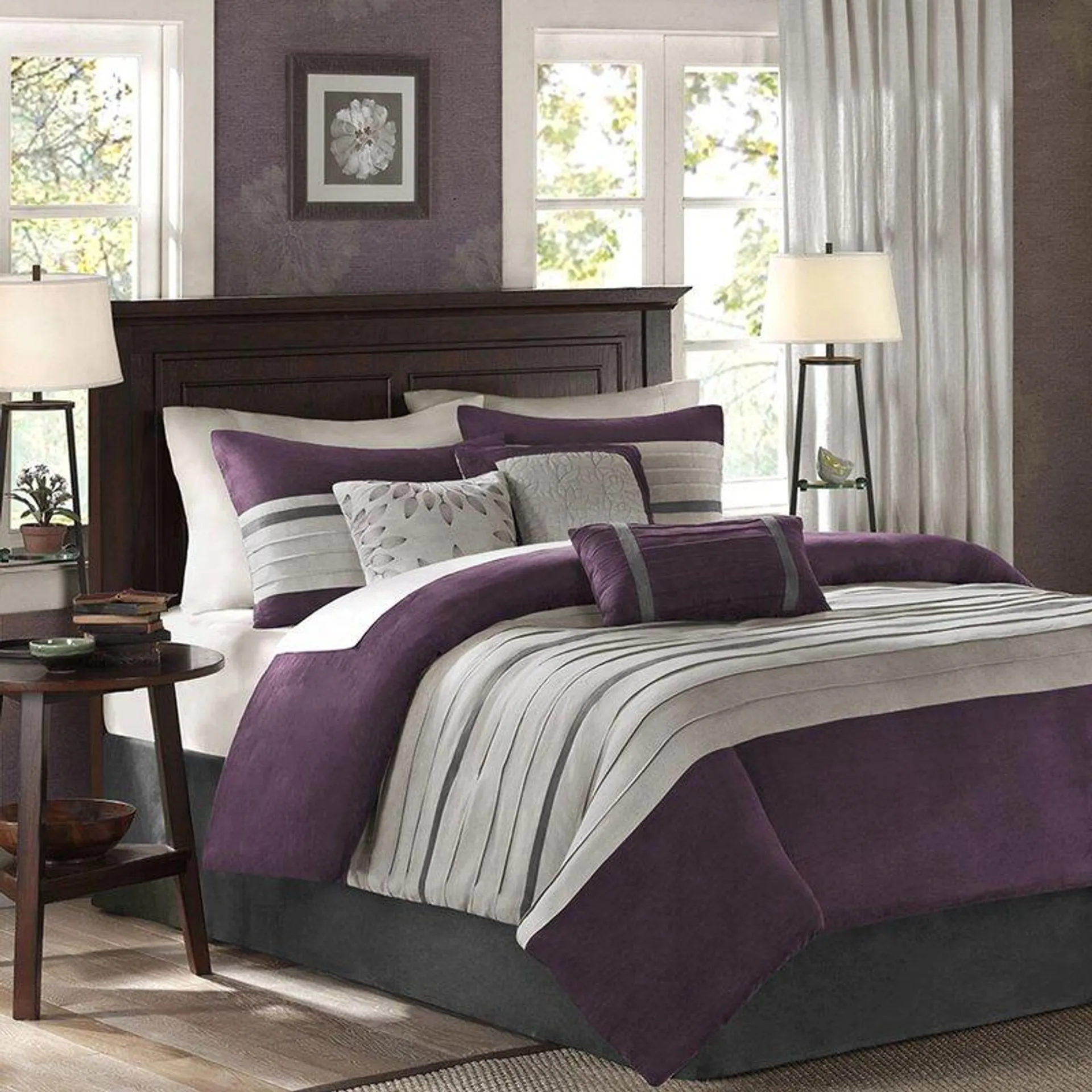 Palmer Microsuede Traditional 7-Piece Comforter Set